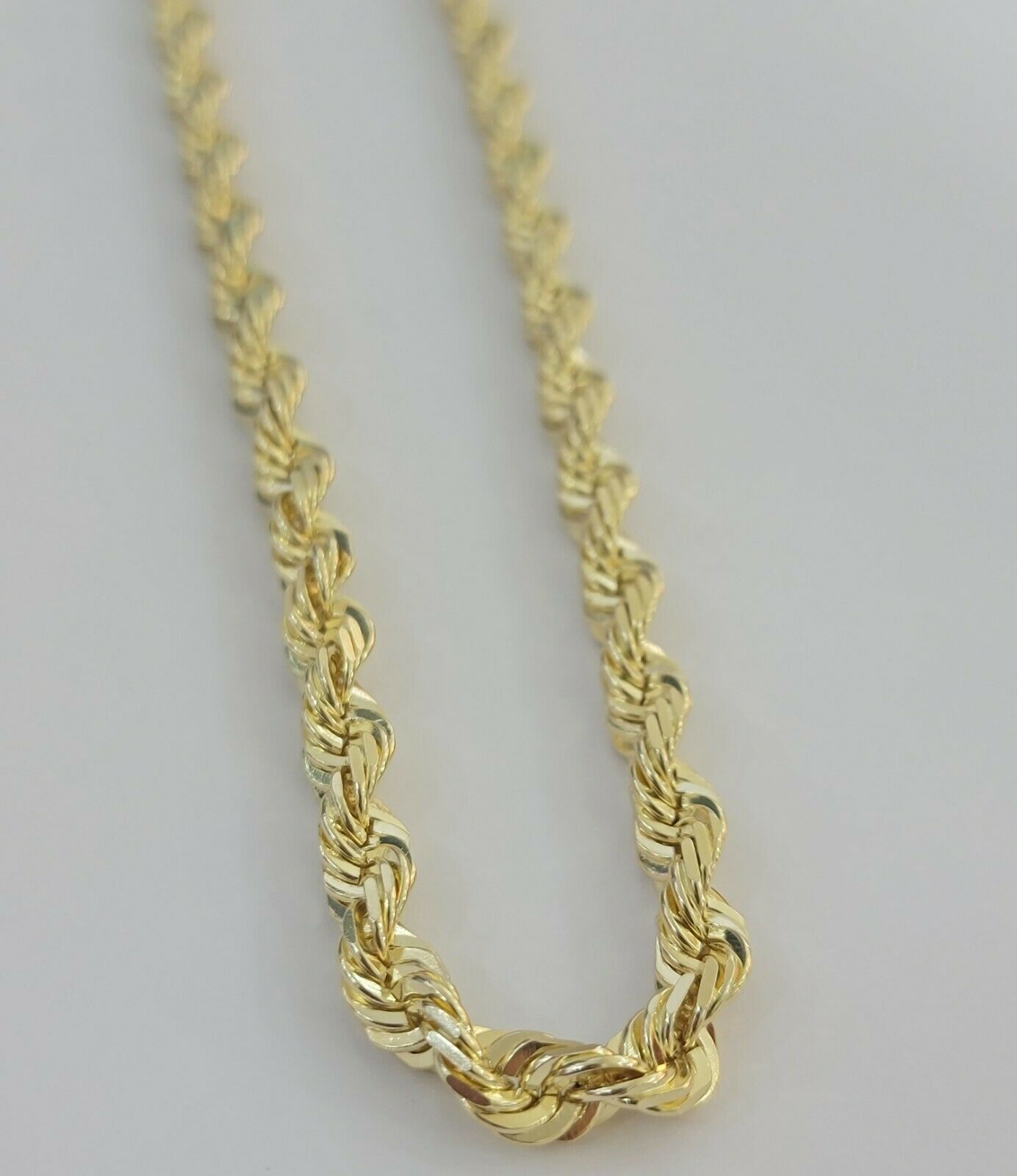 REAL 10k Gold Chain Rope Necklace SOLID 7mm Mens 10kt Yellow 22 - 30" Inch STRONG - GoldenlinQ