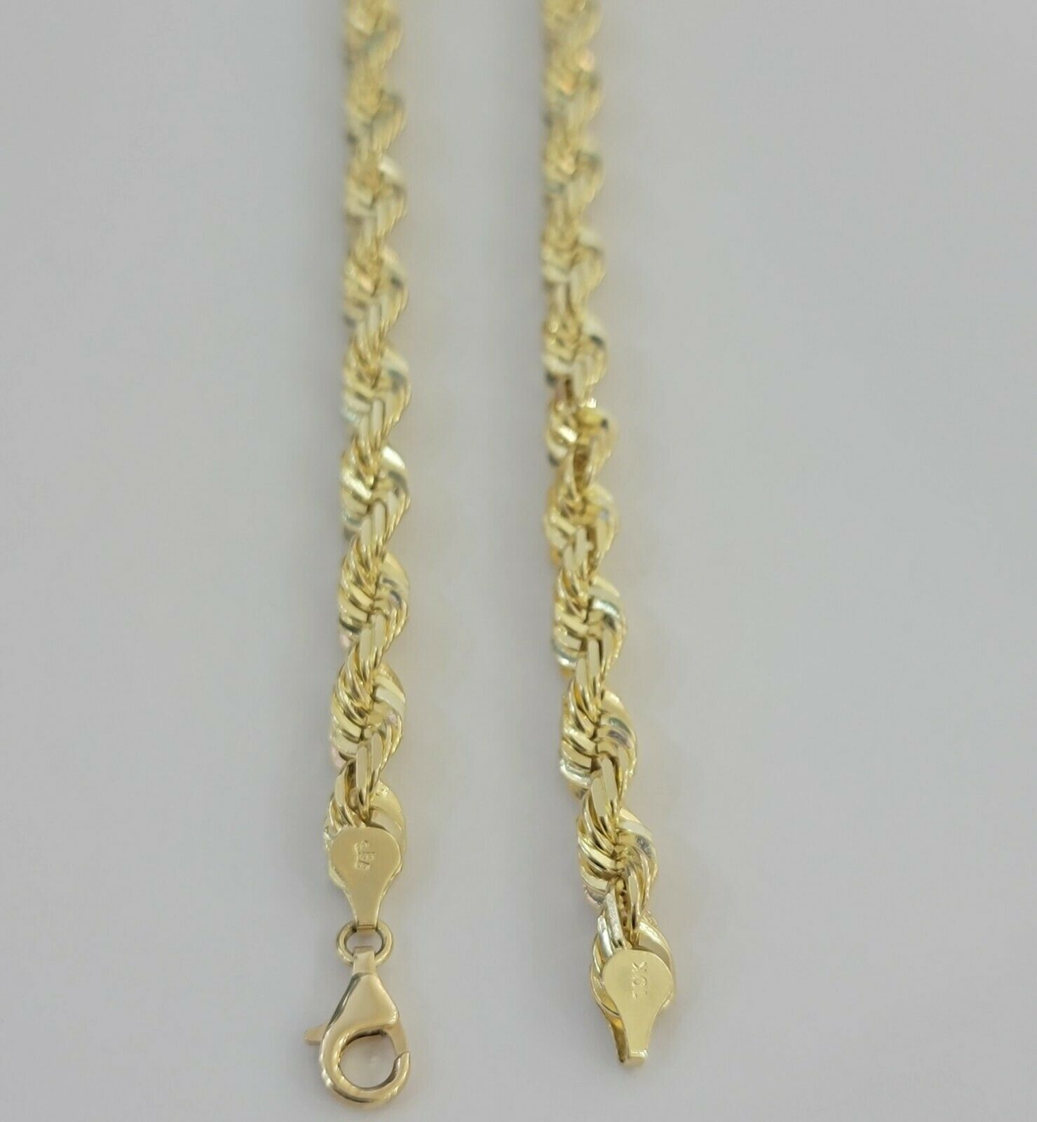 REAL 10k Gold Chain Rope Necklace SOLID 7mm Mens 10kt Yellow 22 - 30" Inch STRONG - GoldenlinQ