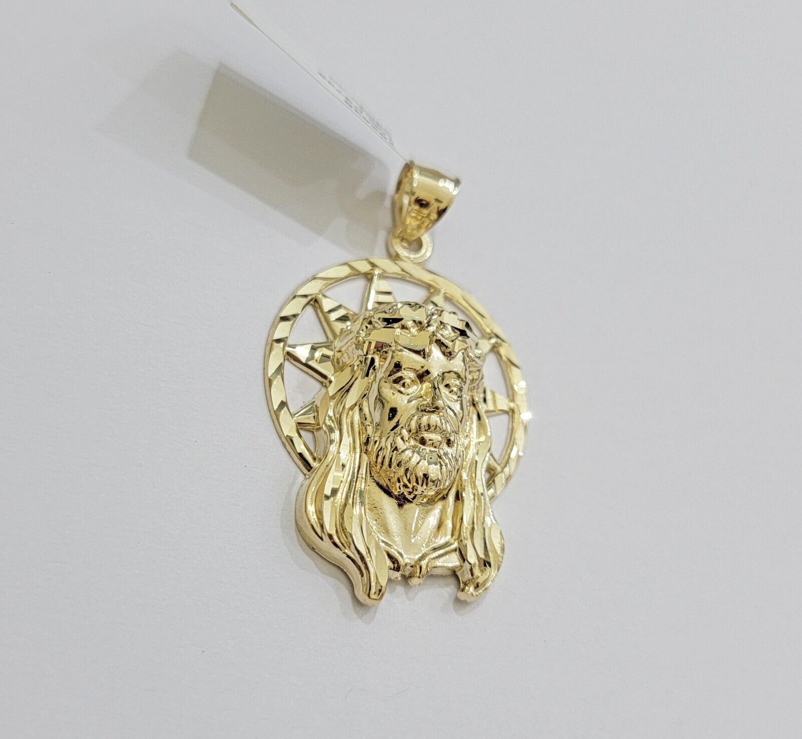 Real 10k Gold Charm Pendant Jesus Head 10kt Yellow Gold Genuine for Men's - GoldenlinQ