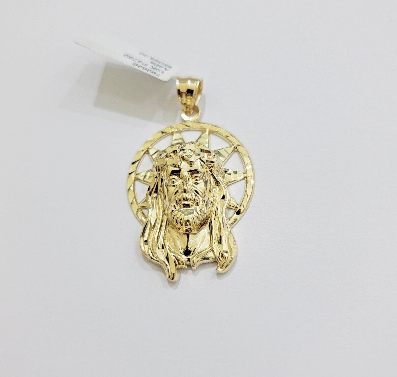 Real 10k Gold Charm Pendant Jesus Head 10kt Yellow Gold Genuine for Men's - GoldenlinQ