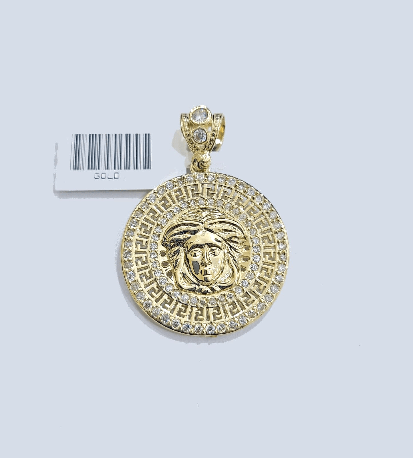 Real 10k Gold Circular Charm 10kt Yellow Gold Pendant Men Women - GoldenlinQ