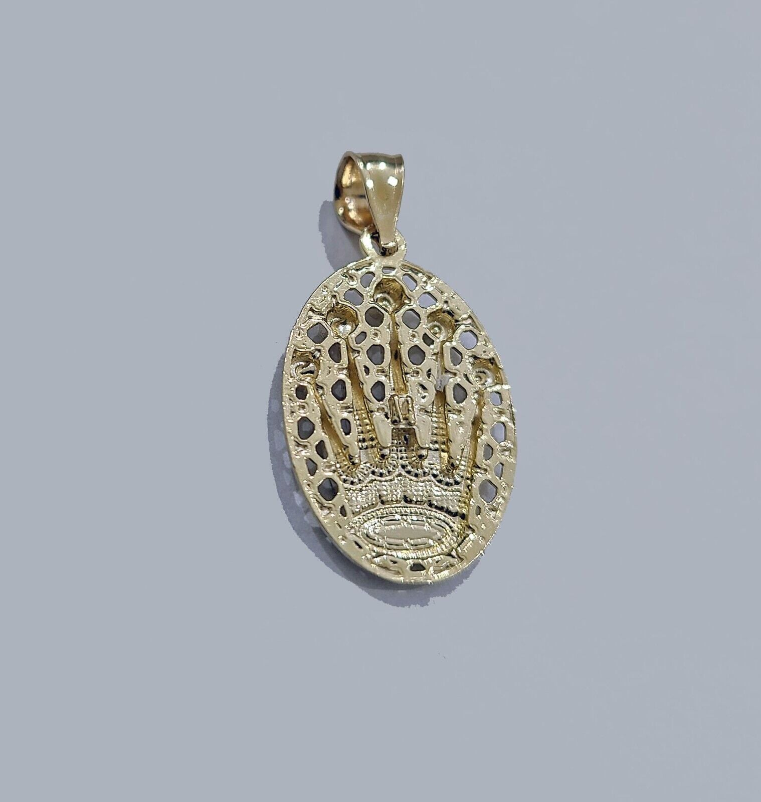 Real 10k Gold Circular Charm Pendant 10kt Yellow Gold Unisex - GoldenlinQ