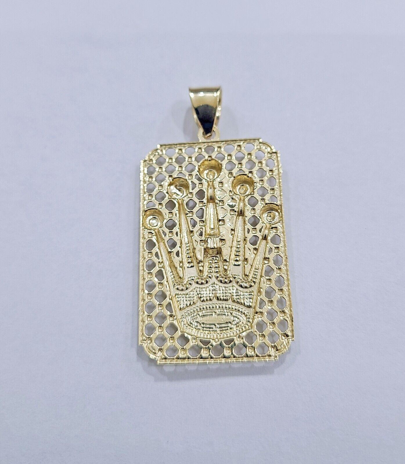 Real 10k Gold Crown Charm Pendant 10kt Yellow Gold Men - GoldenlinQ