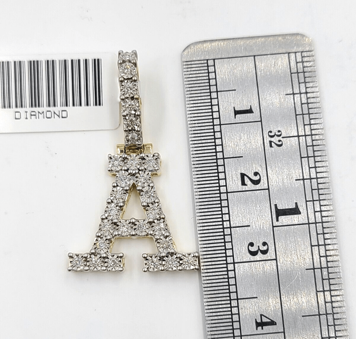 Real 10k Gold & Diamond Letter "A" Initial Alphabet Charm/Pendant 1.25". - GoldenlinQ