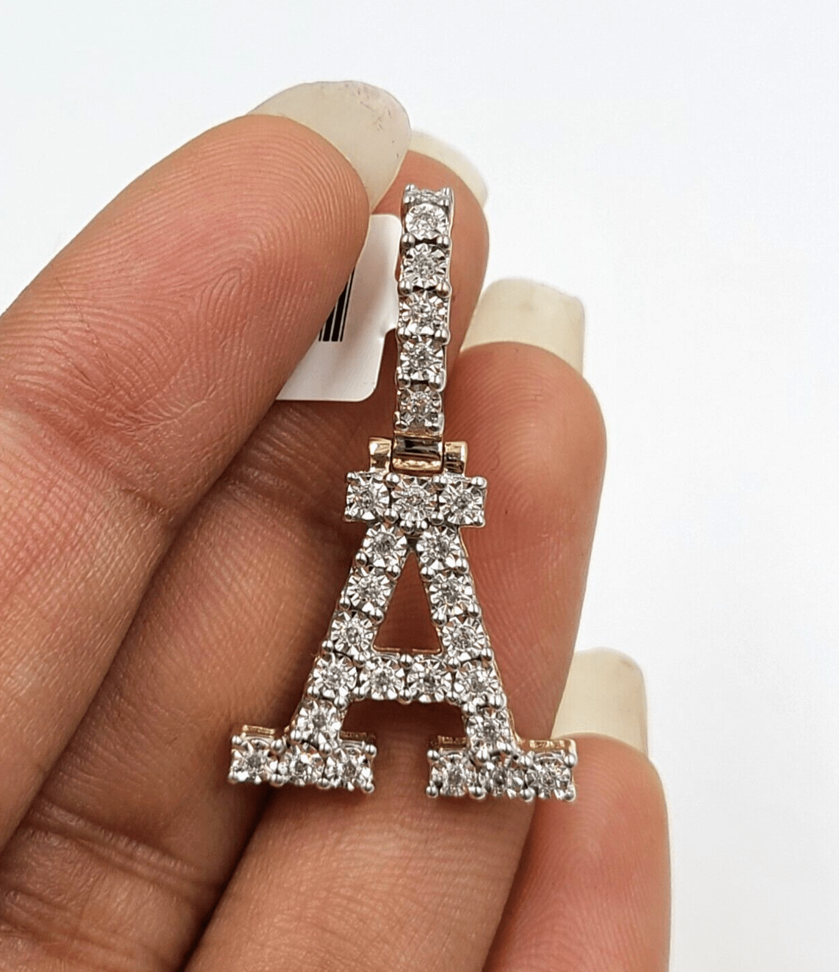 Real 10k Gold & Diamond Letter "A" Initial Alphabet Charm/Pendant 1.25". - GoldenlinQ