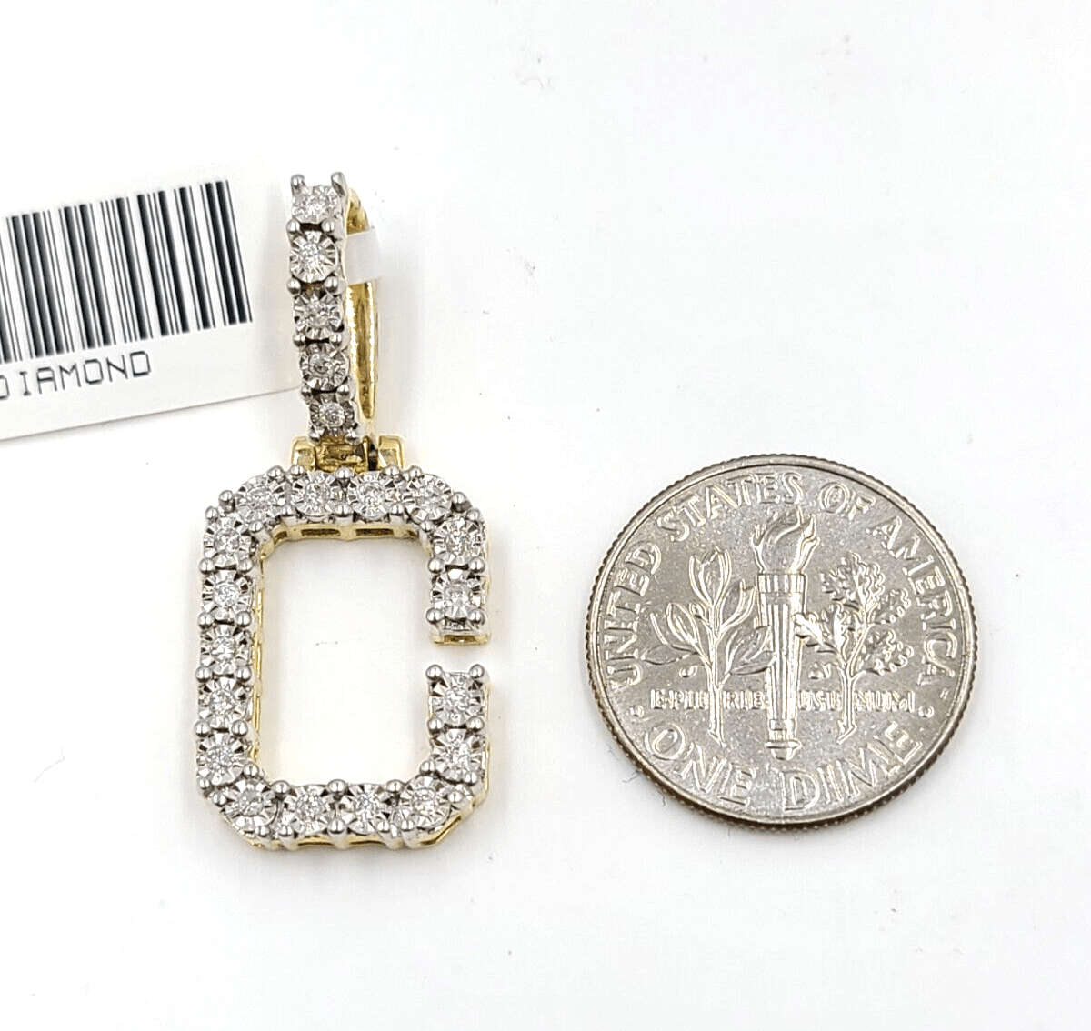 Real 10k Gold & Diamond Letter "C" Initial Alphabet Charm/Pendant 1.25". - GoldenlinQ