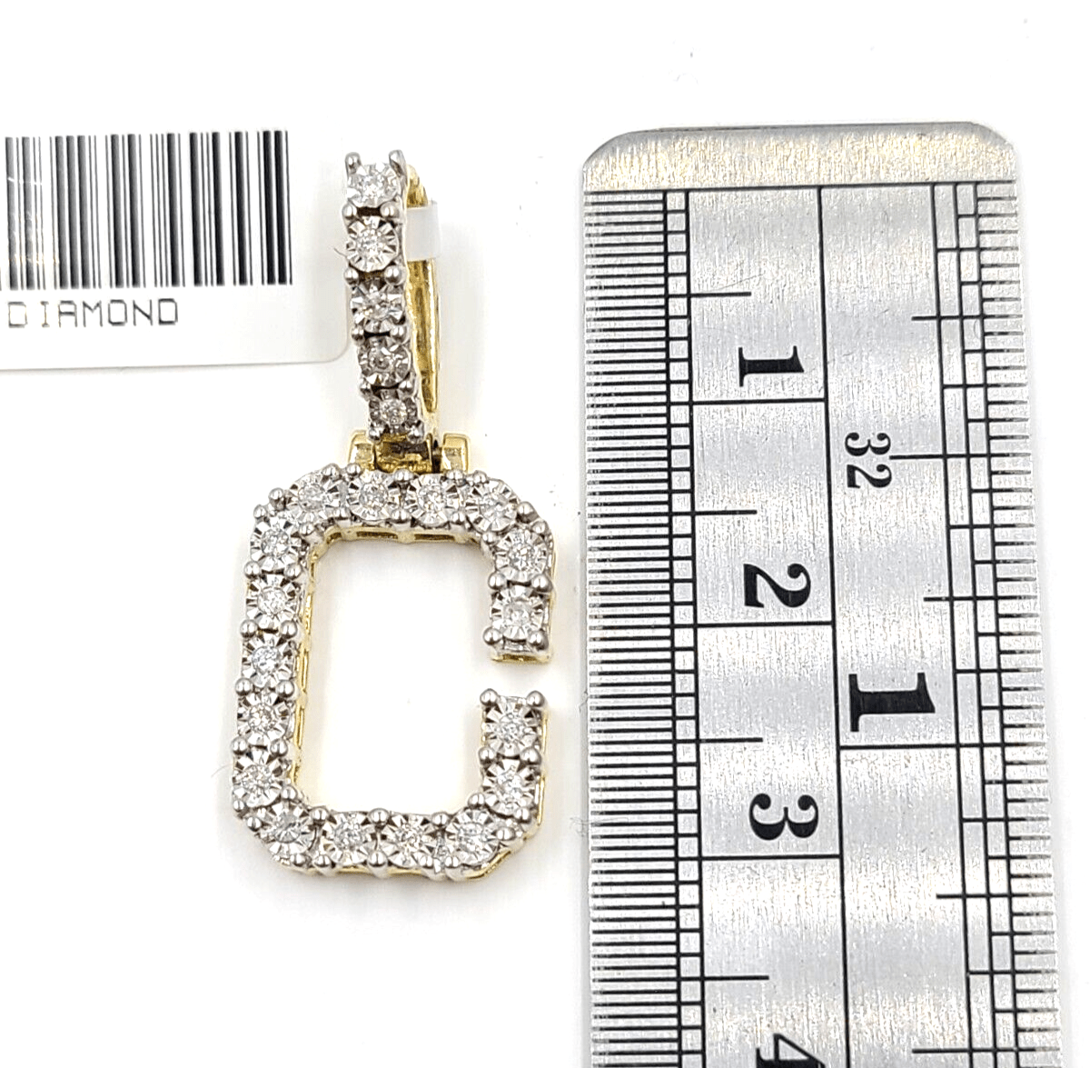 Real 10k Gold & Diamond Letter "C" Initial Alphabet Charm/Pendant 1.25". - GoldenlinQ