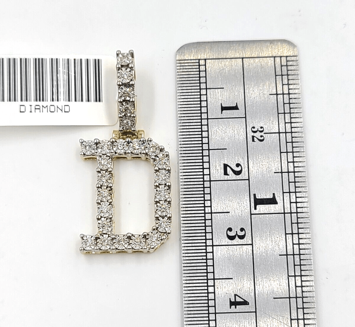Real 10k Gold & Diamond Letter "D" Initial Alphabet Charm/Pendant 1.25". - GoldenlinQ