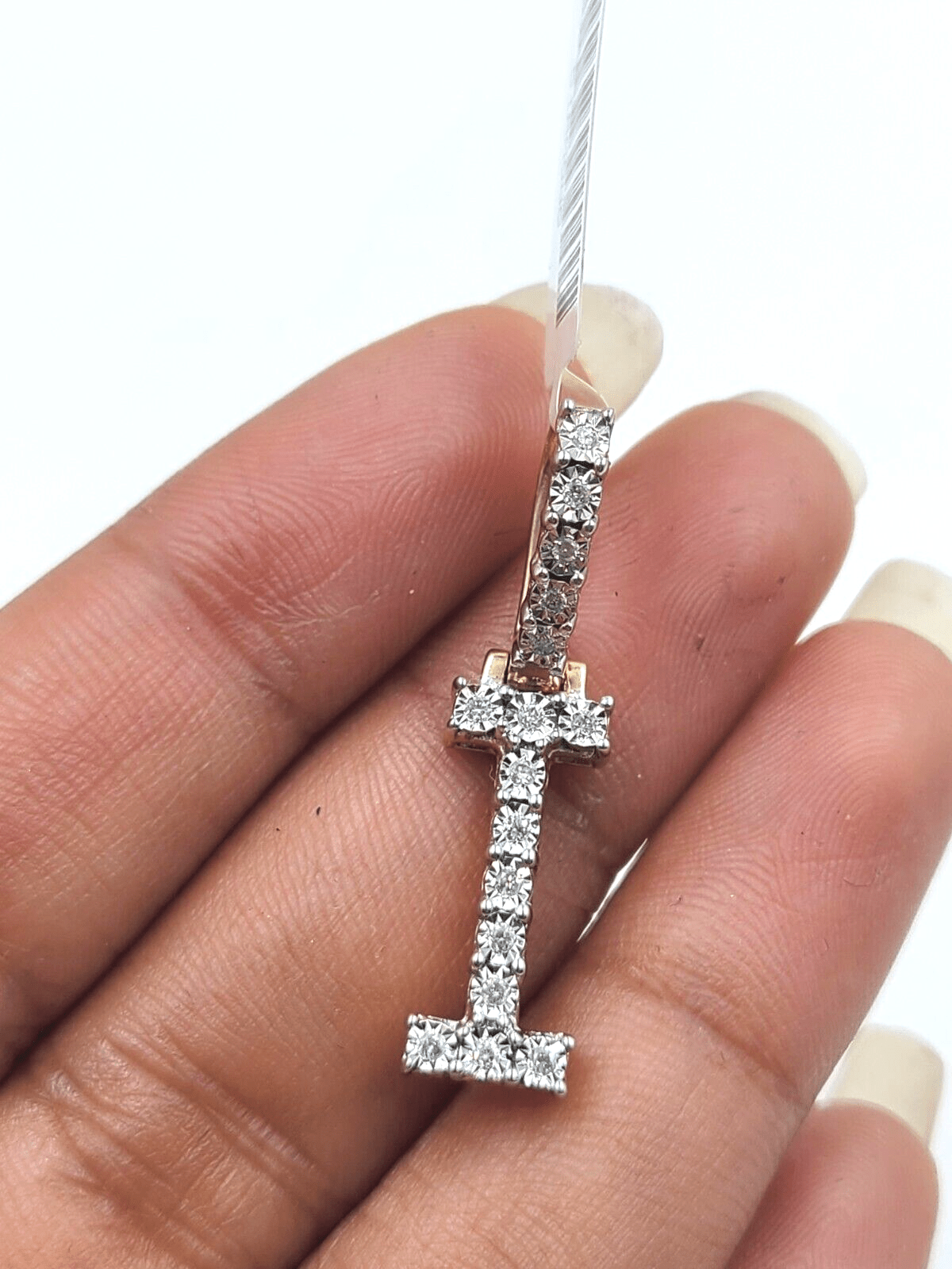 Real 10k Gold & Diamond Letter "I" Initial Alphabet Charm/Pendant 1.25". - GoldenlinQ