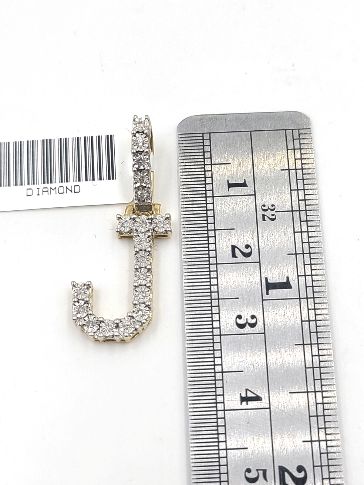 Real 10k Gold & Diamond Letter "J" Initial Alphabet Charm/Pendant 1.25". - GoldenlinQ
