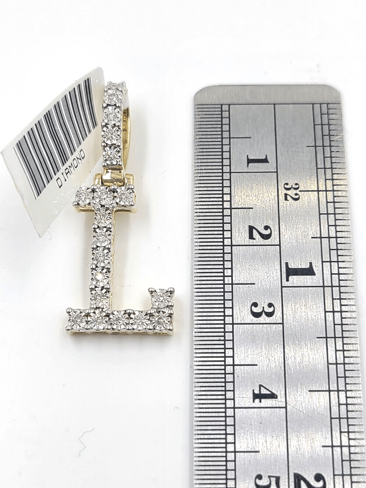 Real 10k Gold & Diamond Letter "L" Initial Alphabet Charm/Pendant 1.25". - GoldenlinQ