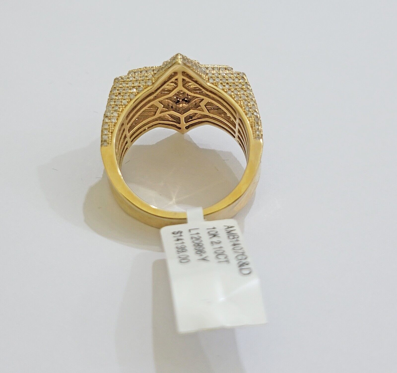 Real 10k gold Diamond Mens Ring Star Layer Band 2 CT Natural Diamond Yellow Gold - GoldenlinQ