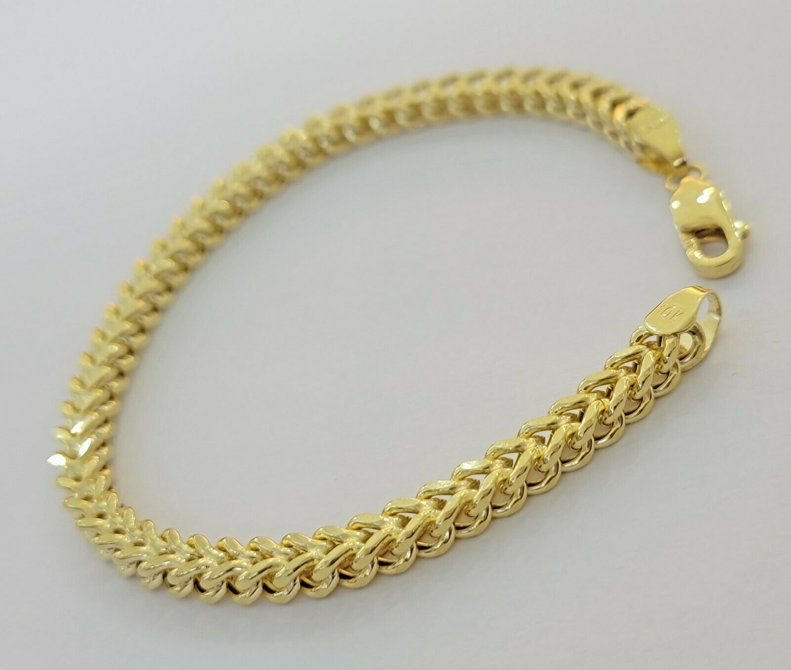 Real 10k Gold Franco Bracelet 8" 5mm 10kt Yellow Gold Authentic 10kt MEN STRONG - GoldenlinQ