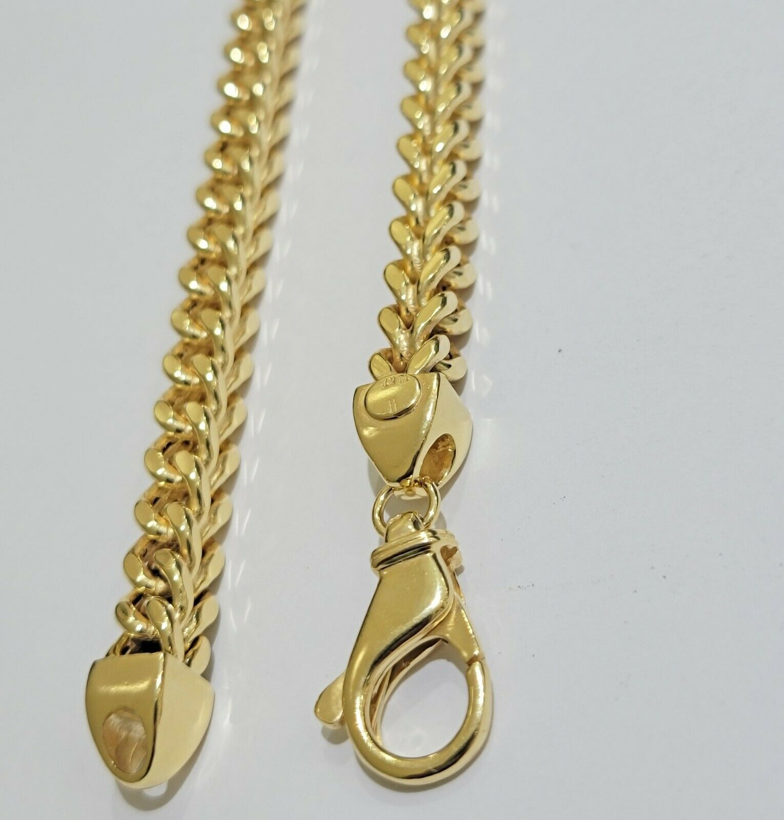 Real 10k Gold Franco Chain 7mm Necklace 24" Inch 10kt Thick & Strong For Men's - GoldenlinQ