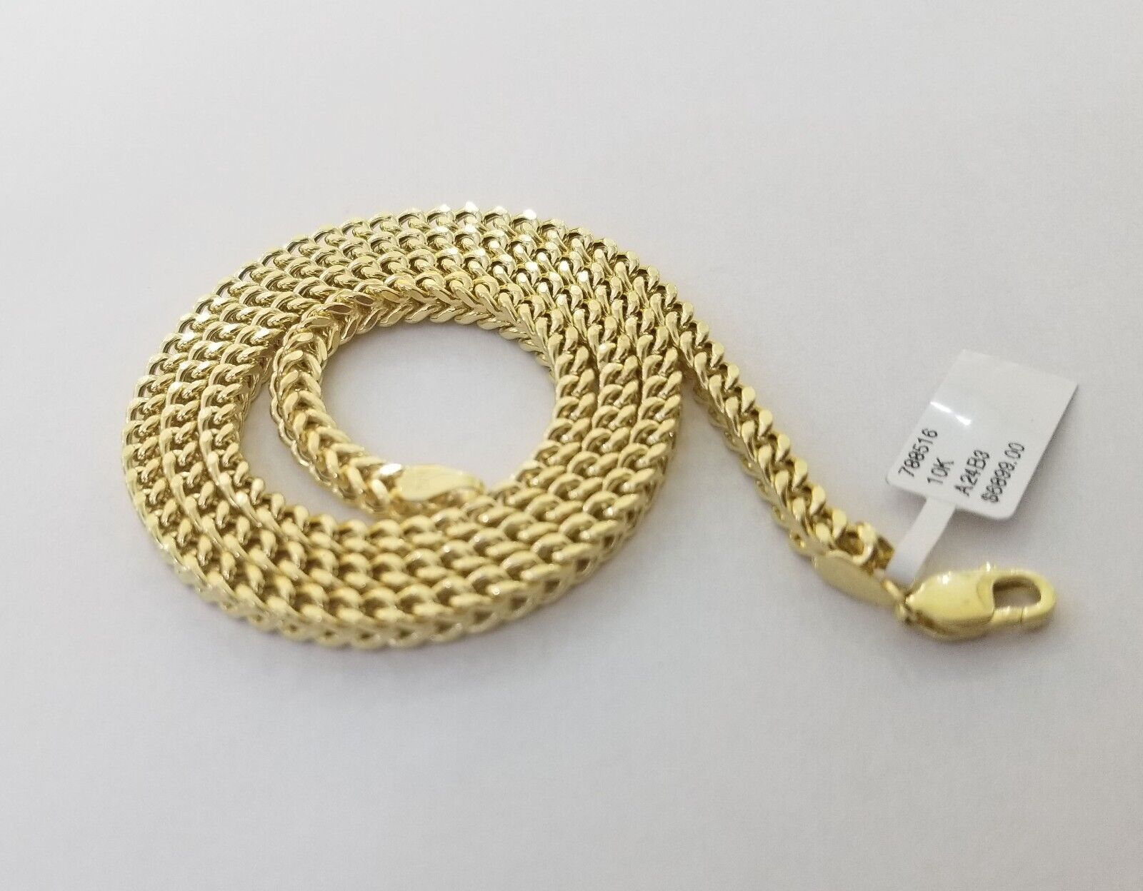 Real 10k Gold Franco chain & Cross Charm 10kt Pendant Necklace 24" 4mm SET - GoldenlinQ