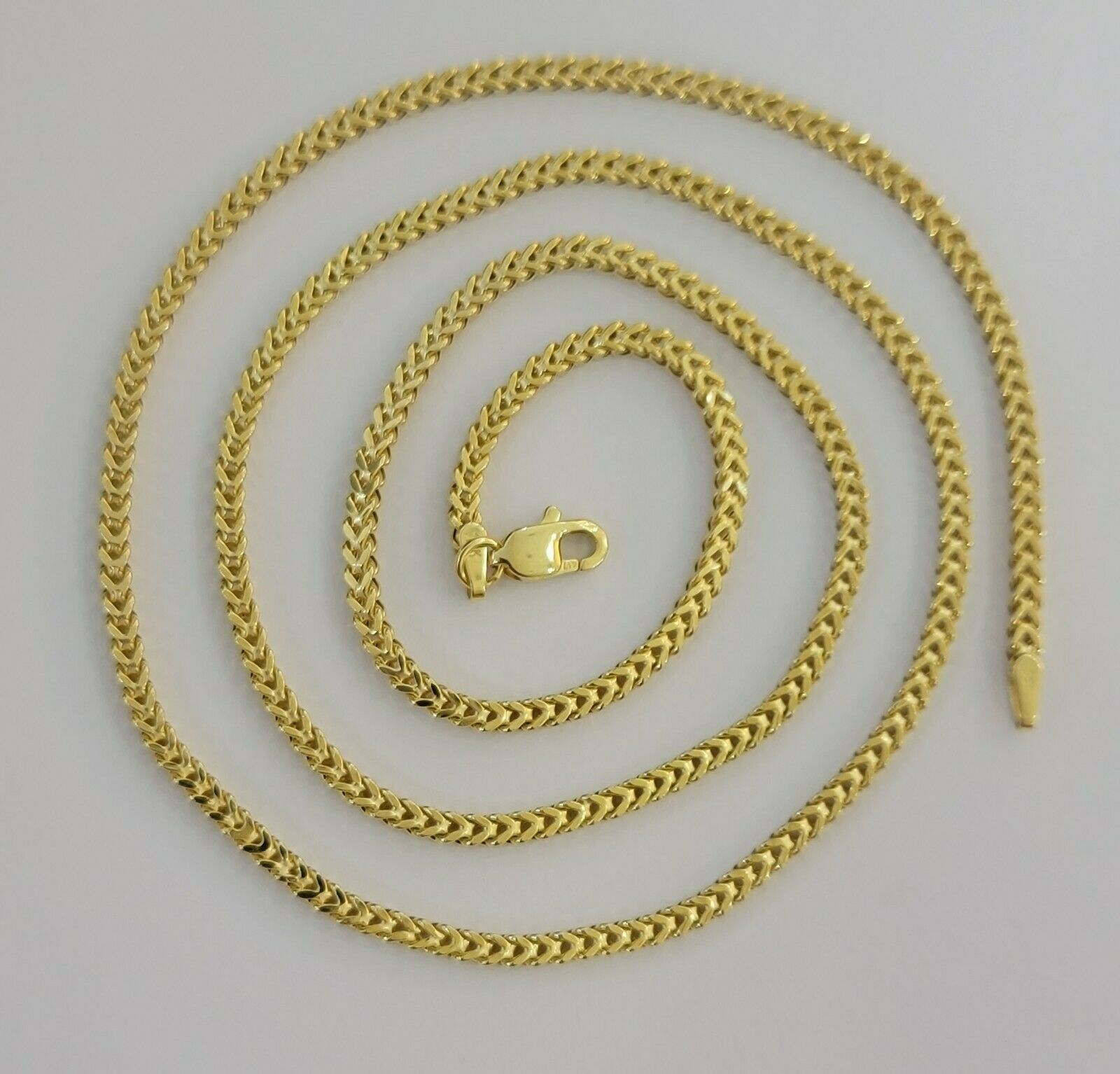 Real 10k Gold Franco chain Necklace 2.5mm 10KT Yellow Gold 16" - 26" STRONG CHAIN - GoldenlinQ