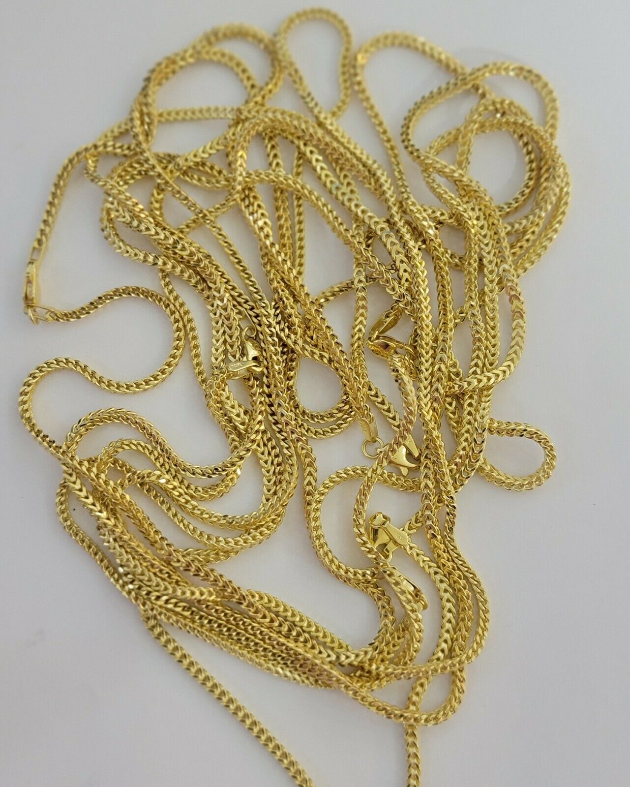 Real 10k Gold Franco chain Necklace 2.5mm 10KT Yellow Gold 16" - 26" STRONG CHAIN - GoldenlinQ
