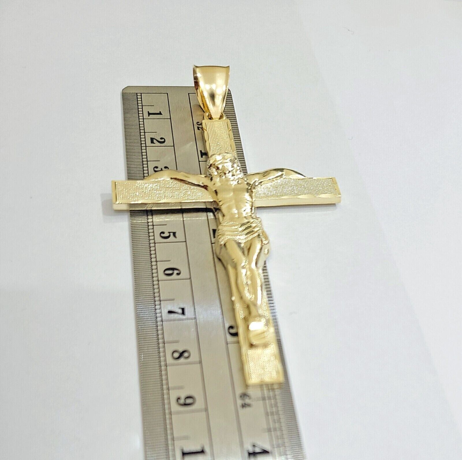 Real 10k Gold Jesus Crucifix Charm Pendant 10kt Yellow Gold Men Women - GoldenlinQ