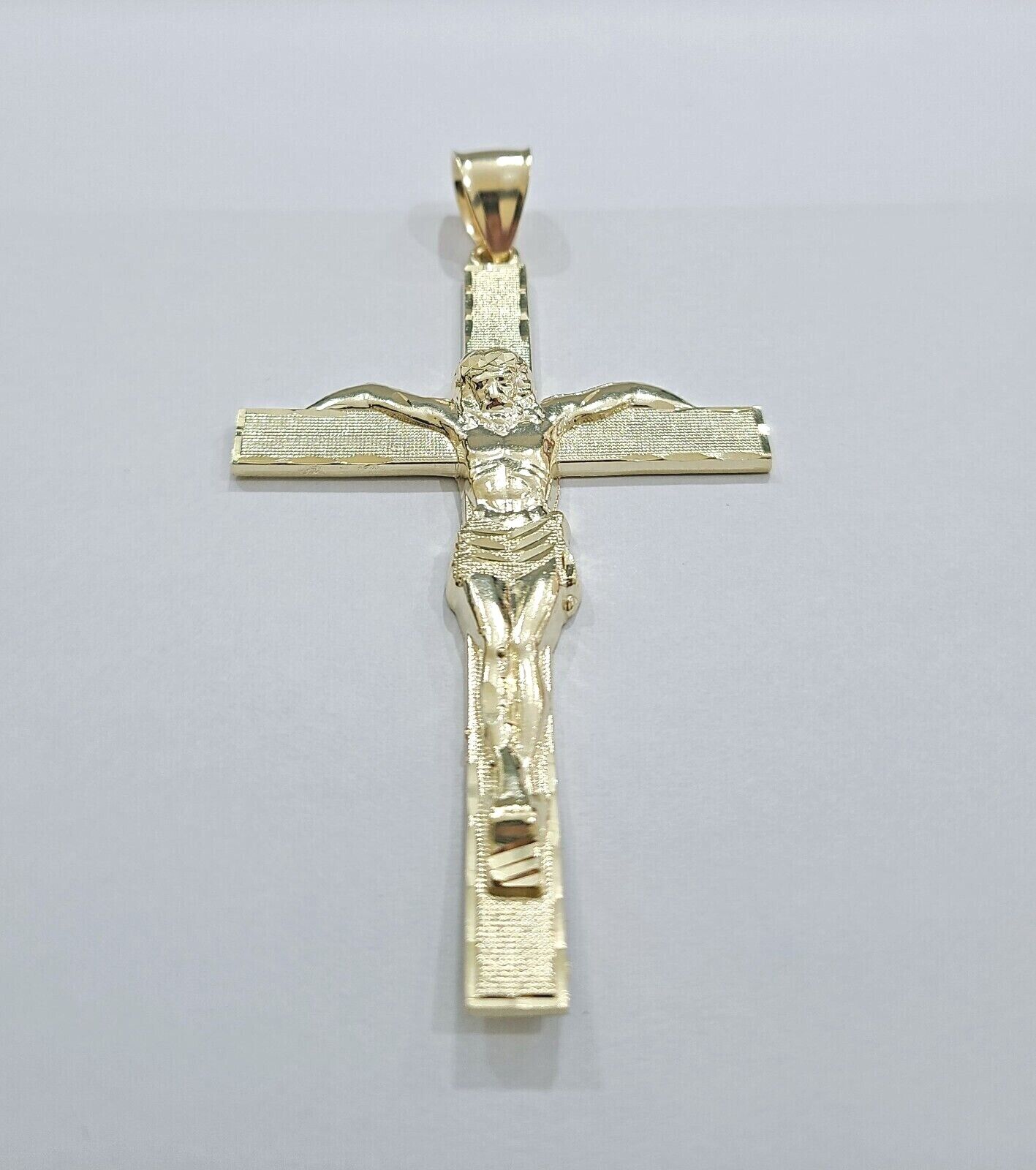Real 10k Gold Jesus Crucifix Charm Pendant 10kt Yellow Gold Men Women - GoldenlinQ