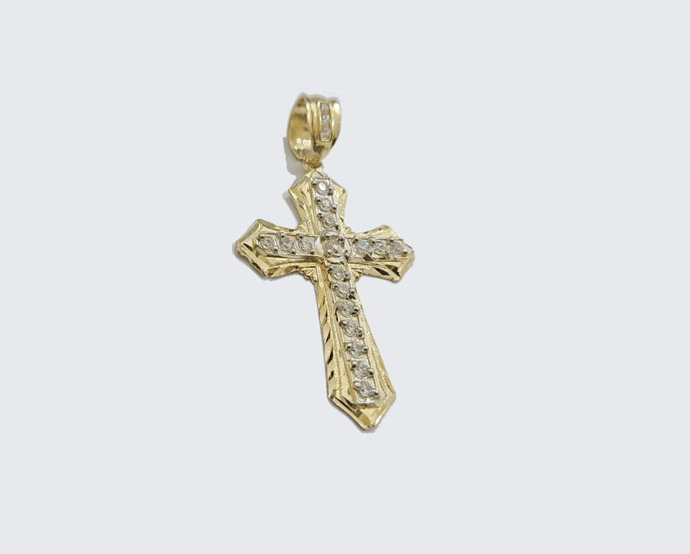 Real 10k Gold Jesus Crucifix Cross Pendant Charm 10kt Yellow 2'' Inch For Chain - GoldenlinQ