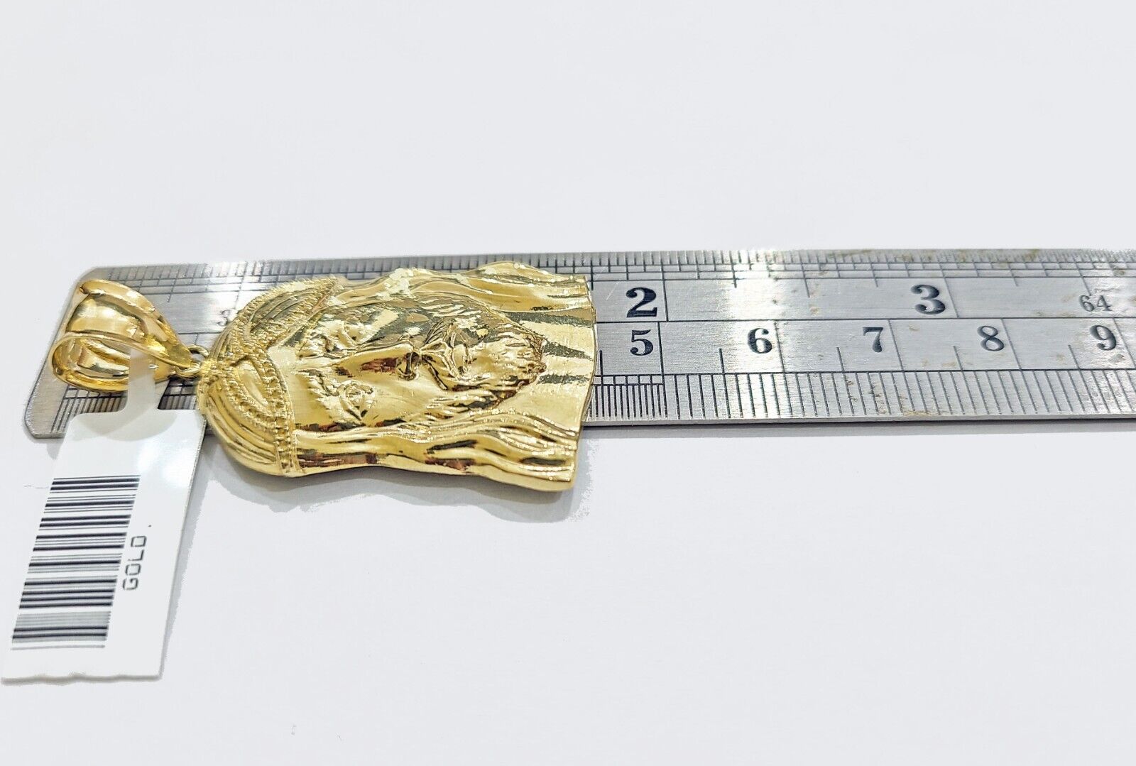 Real 10k Gold Jesus Head Charm Pendant 1.5'' Inch 10KT Yellow Gold - GoldenlinQ