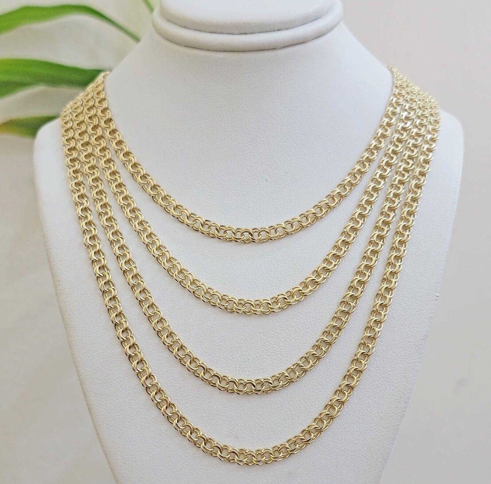 Real 10k Gold Kids Chino Chain Necklace 16 Inch 5mm SOLID 10KT Yellow Gold - GoldenlinQ
