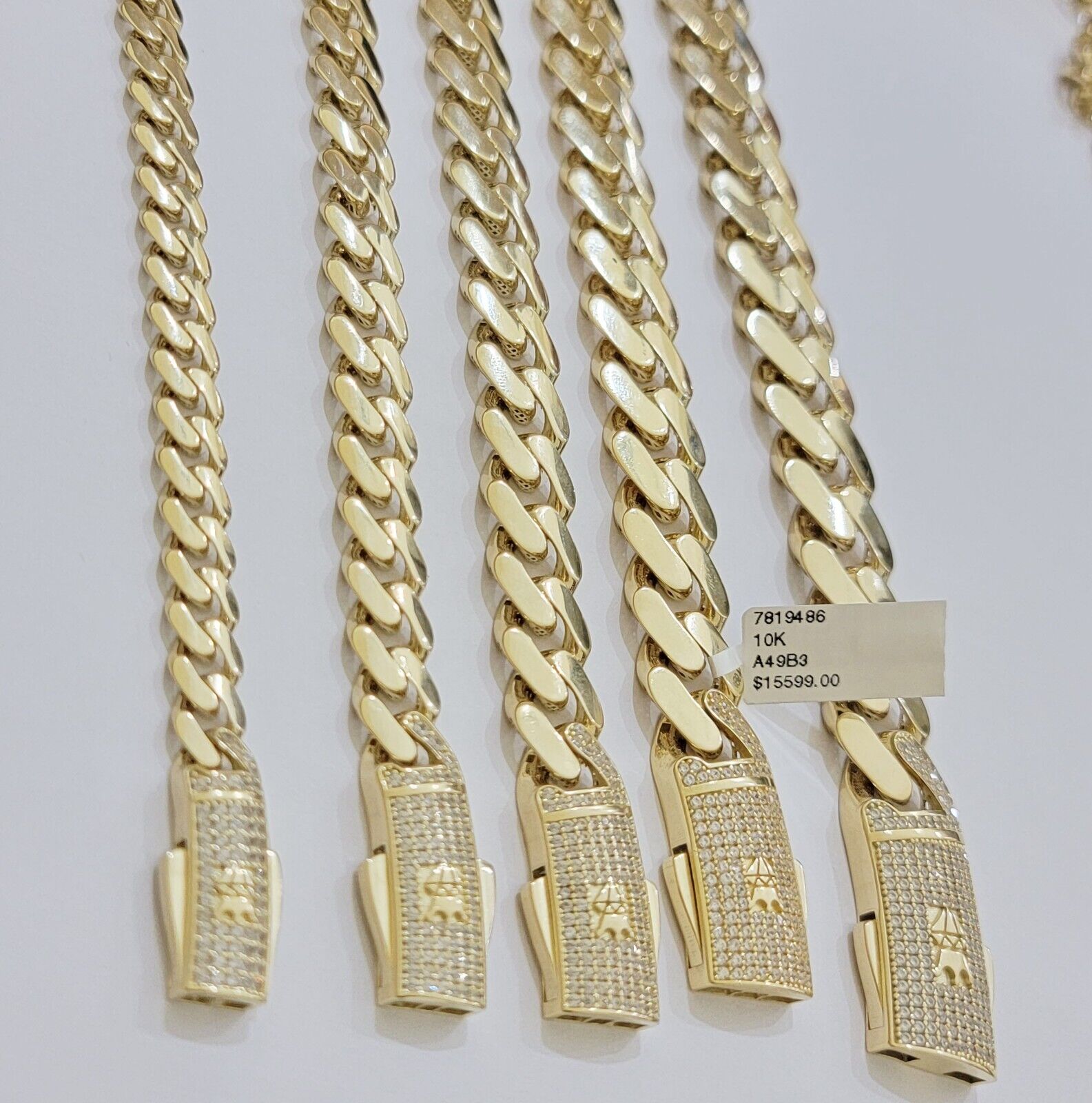 Real 10k Gold Link Chain Necklace Royal Cuban Monaco 7mm 8mm 9mm 11mm 13mm 15mm - GoldenlinQ
