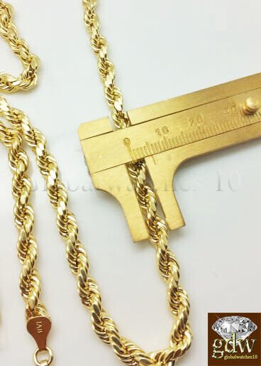 Real 10k Gold Men's Jesus Crucifix Cross Pendent Charm with 28 Inch Rope Chain. - GoldenlinQ