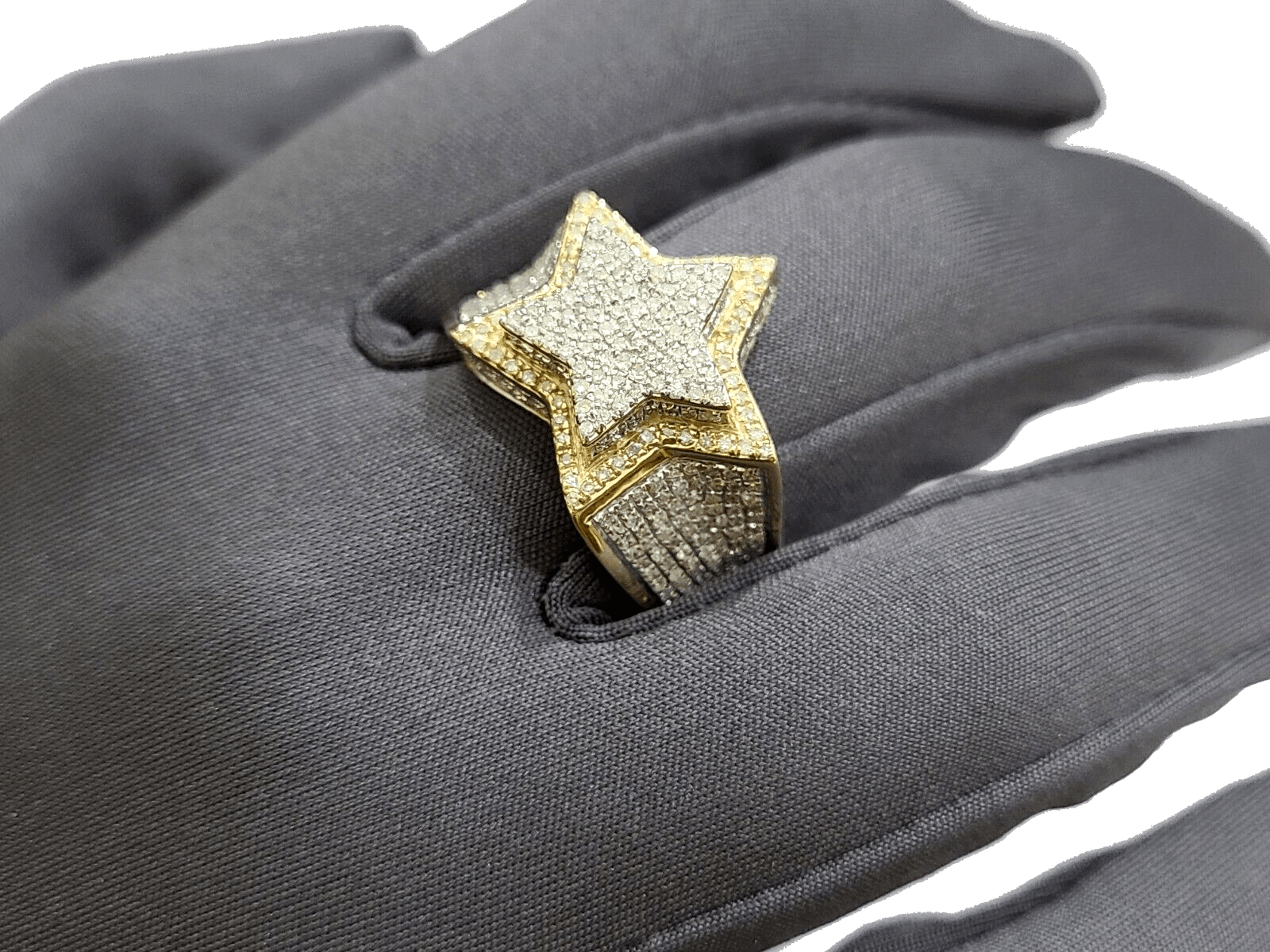 Real 10k Gold Men's Ring Size 10 10kt Yellow Gold Wedding Band Diamond 1.20CT - GoldenlinQ