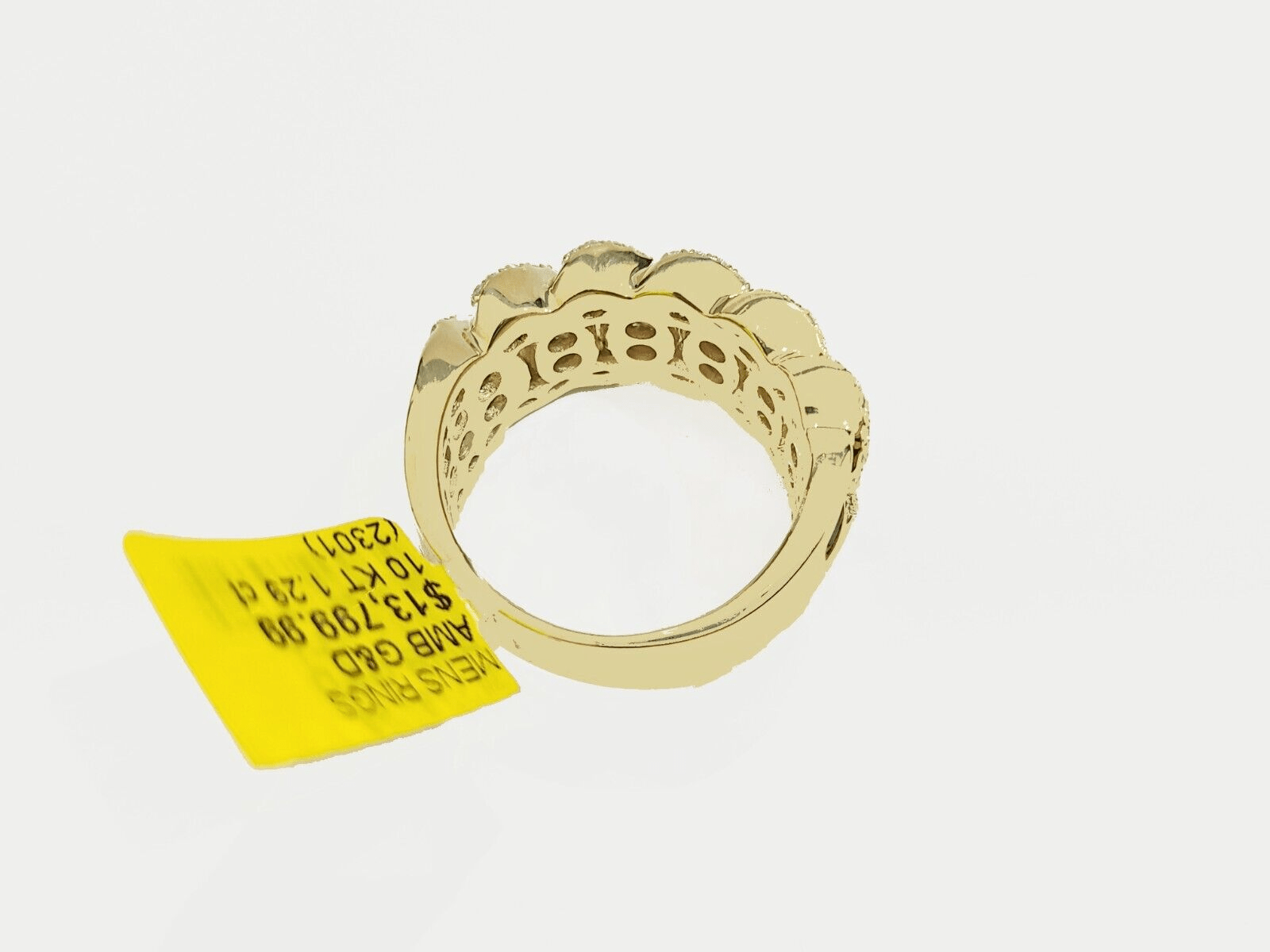 Real 10k Gold Men's Ring size 10 10kt Yellow Gold Wedding Band Diamond 1.29 CT - GoldenlinQ