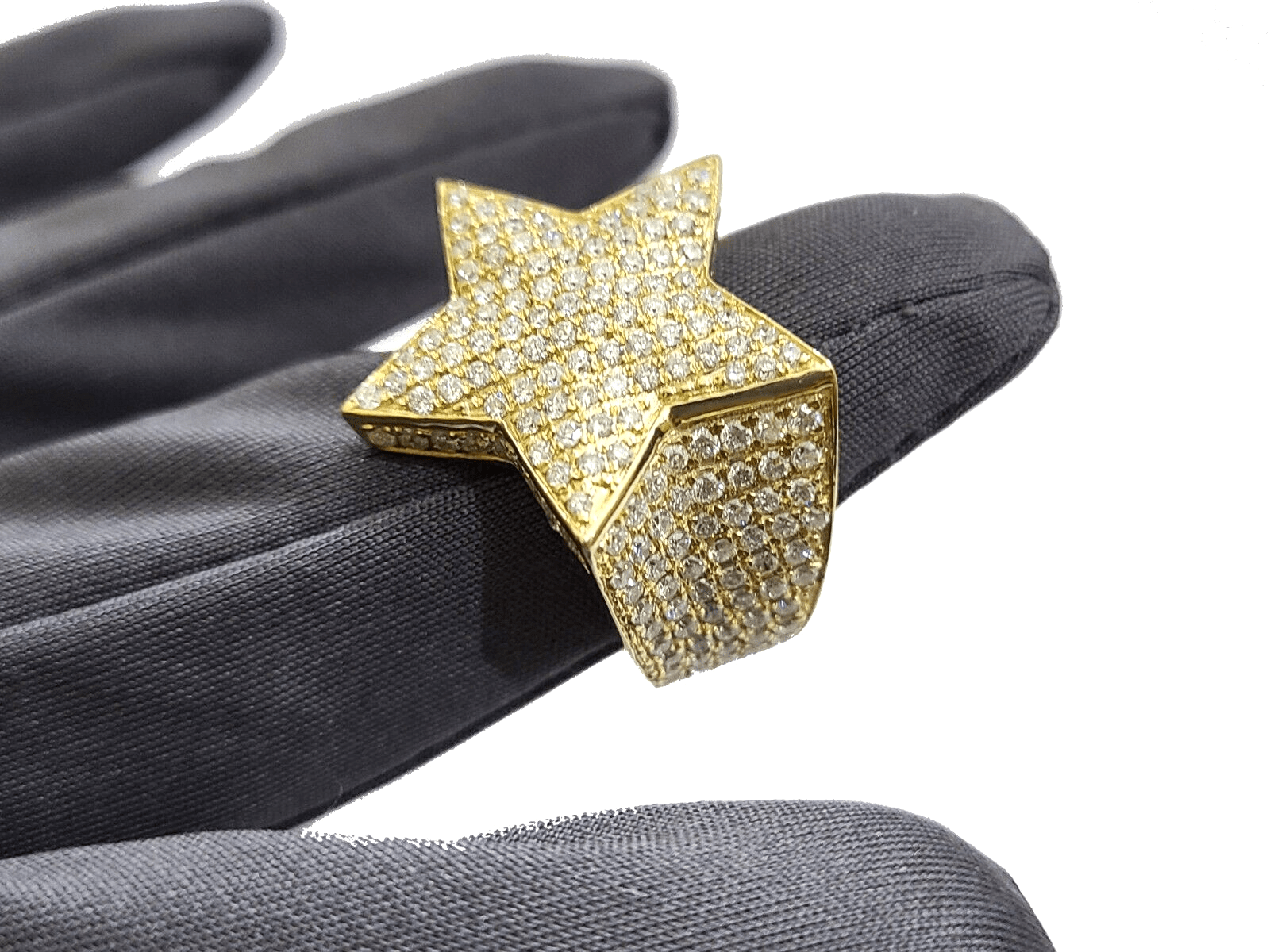 Real 10k Gold Men's Ring Size 10 10kt Yellow Gold Wedding Band Diamond 2.66CT - GoldenlinQ