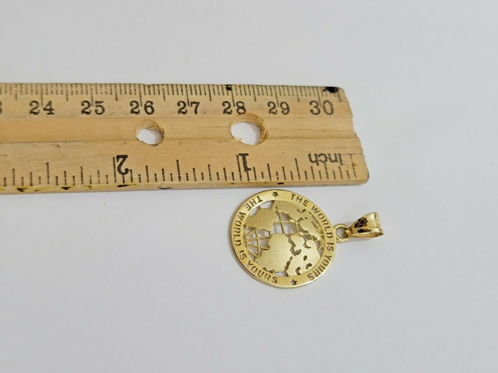 Real 10k Gold Miami Cuban 24" Chain Pendant Set 3.5mm Necklace World Map Charm - GoldenlinQ