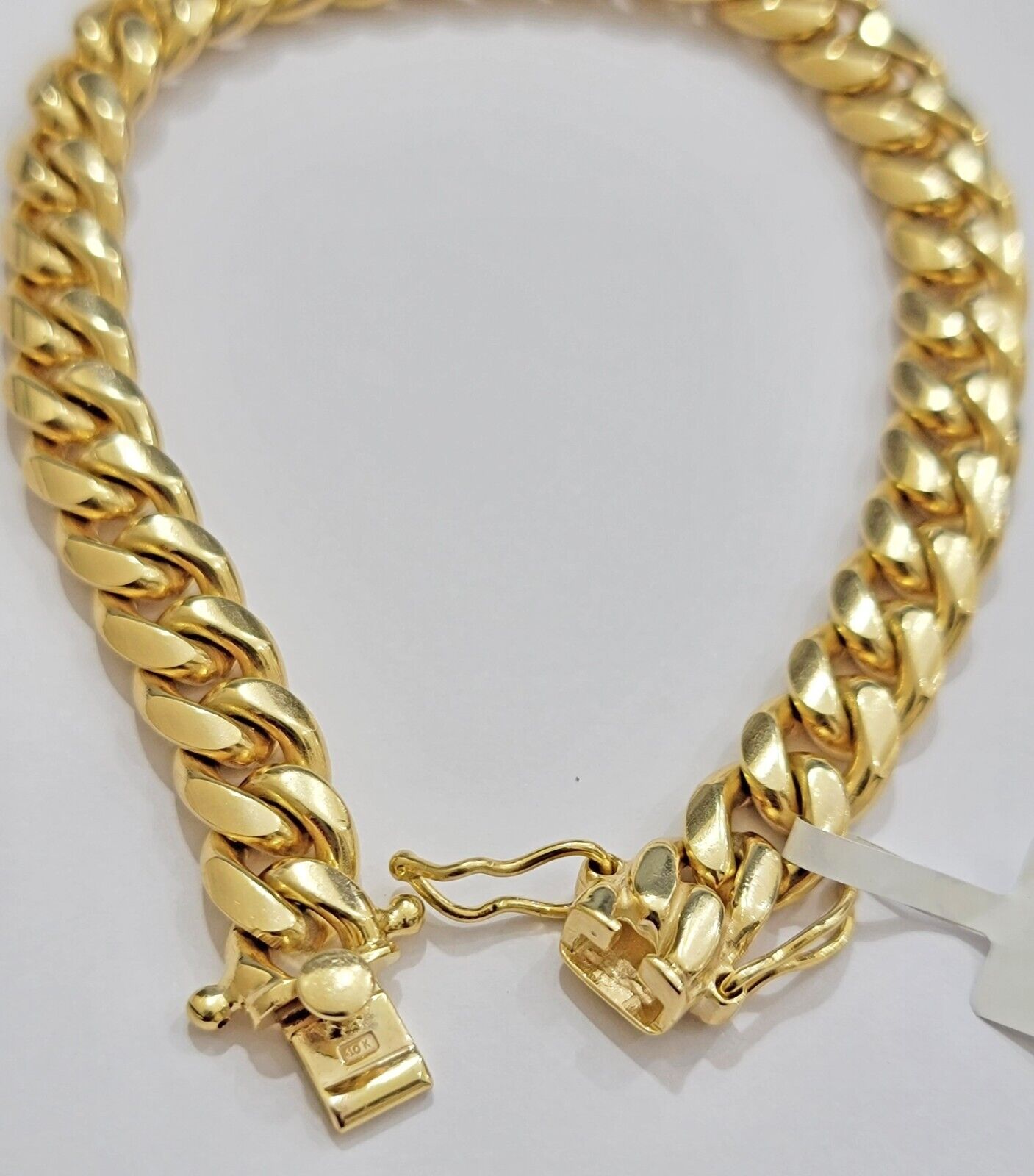 REAL 10k Gold Miami Cuban Bracelet 8" 8mm 10 kt Yellow Gold Strong SOLID Links - GoldenlinQ