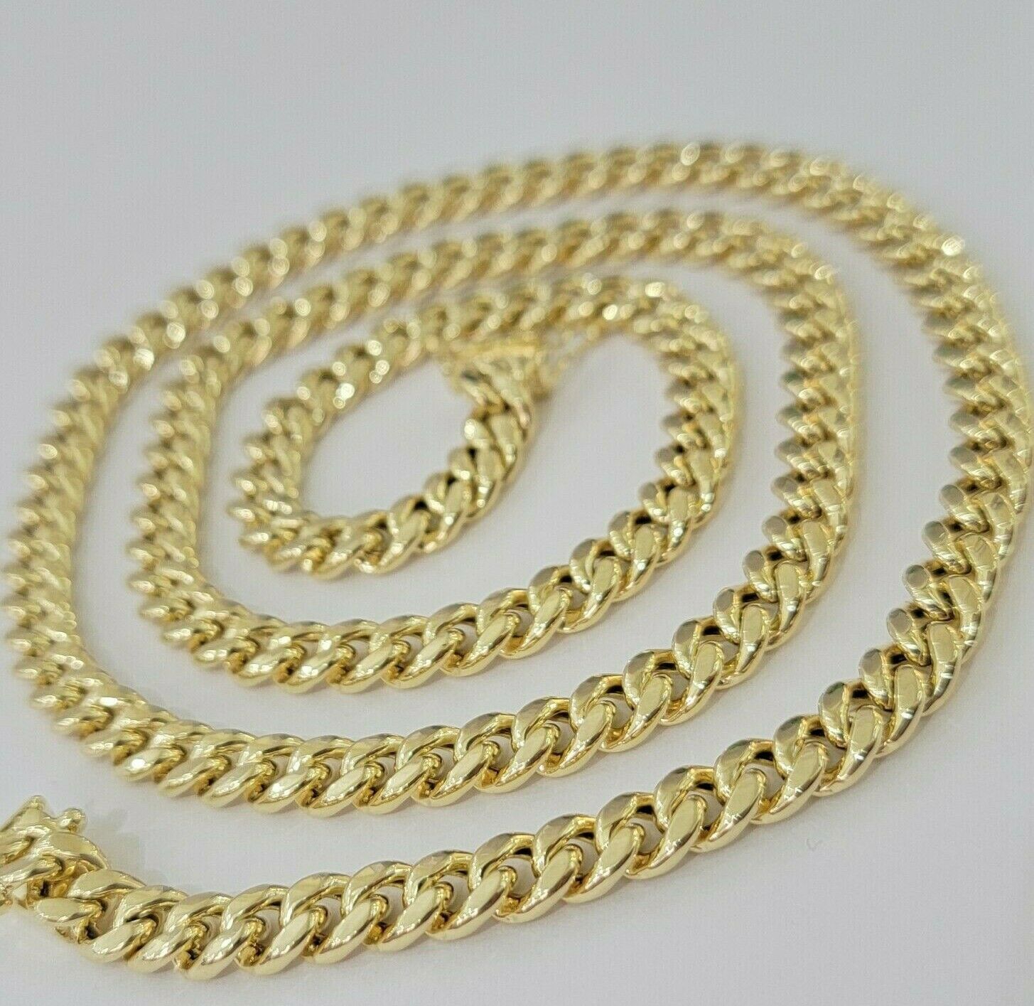 Real 10k Gold Miami Cuban chain 7mm 24" Lobster Lock Men's 10kt Yellow Gold, MEN - GoldenlinQ