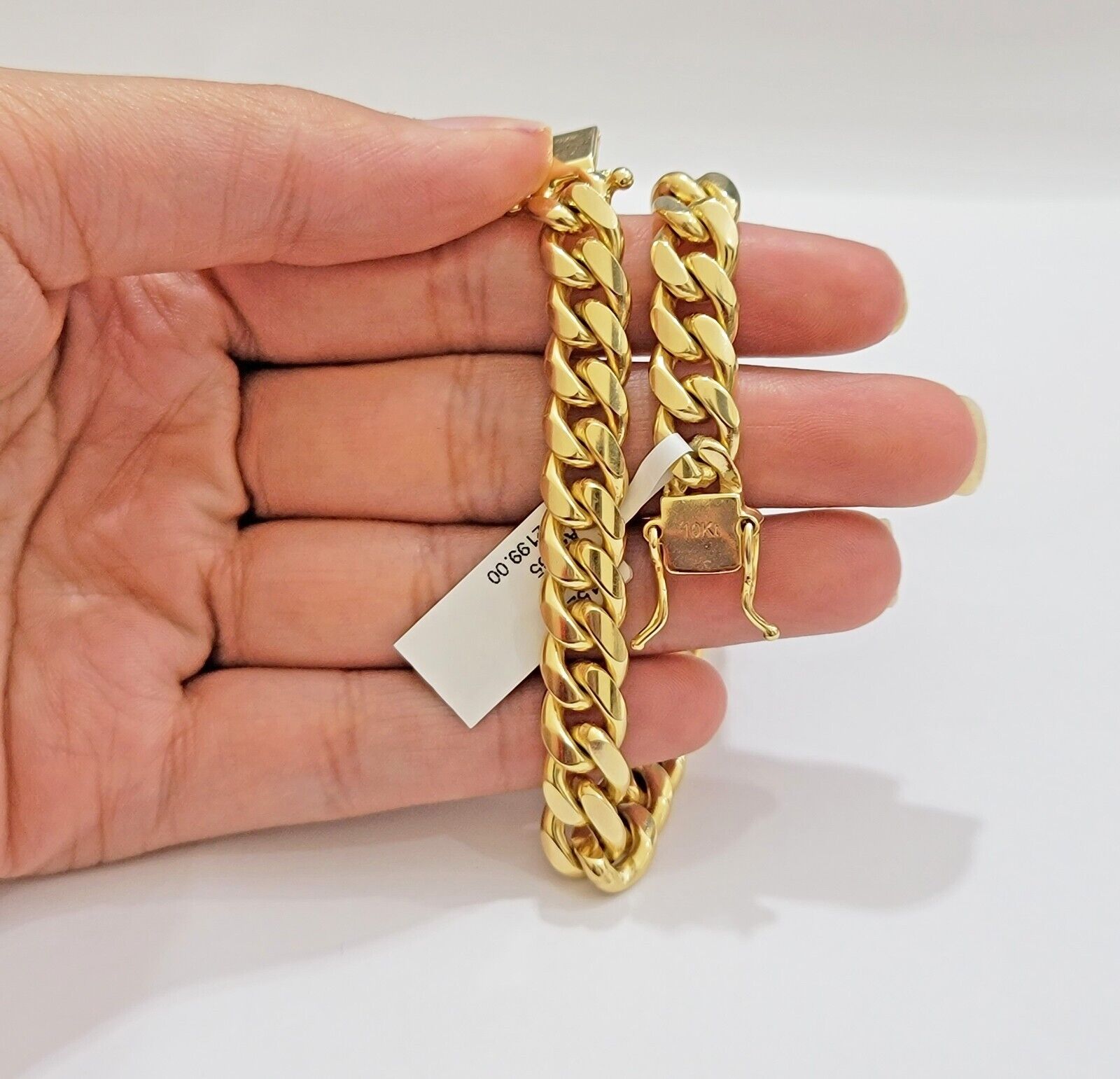 REAL 10k Gold Miami Cuban ladies Bracelet 7" 8mm 10kt Yellow Strong SOLID Links - GoldenlinQ