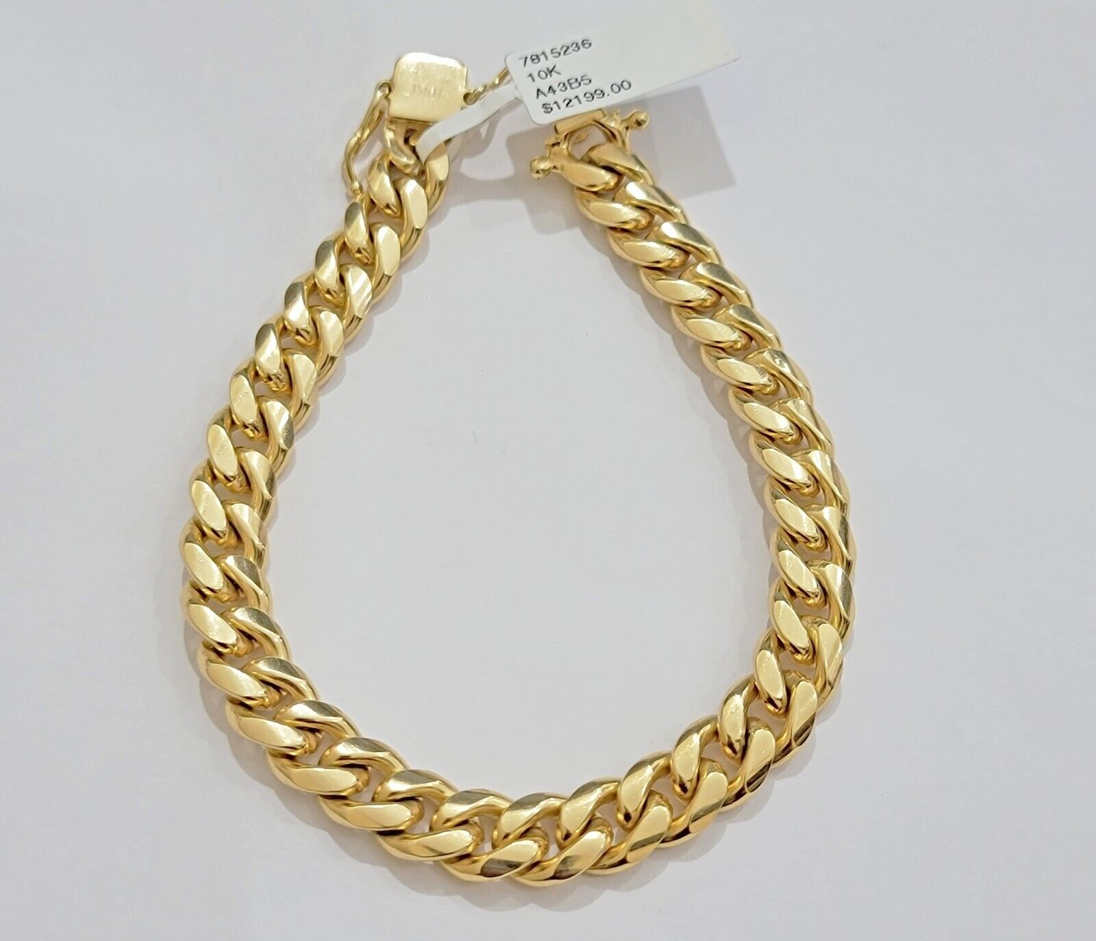 REAL 10k Gold Miami Cuban ladies Bracelet 7" 8mm 10kt Yellow Strong SOLID Links - GoldenlinQ