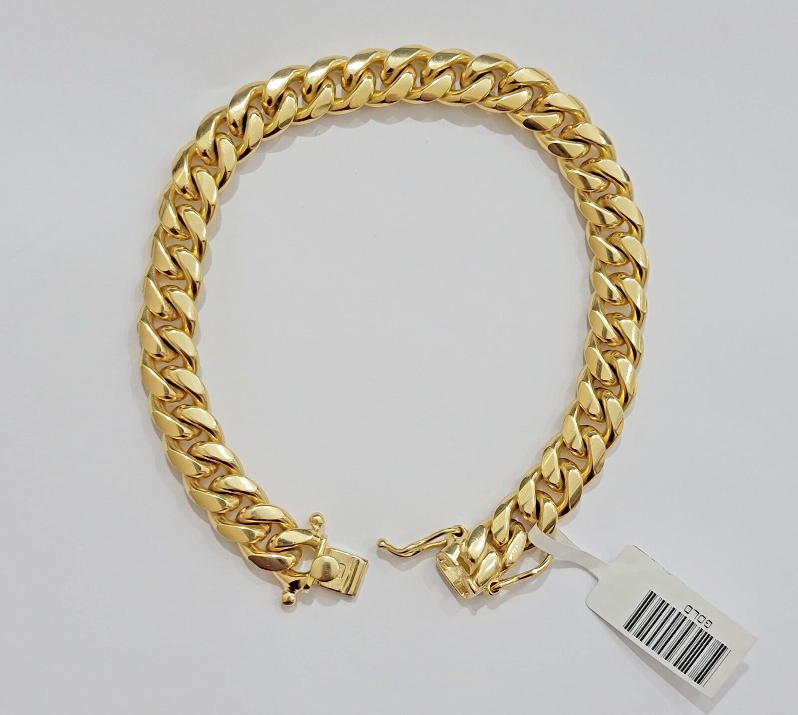REAL 10k Gold Miami Cuban ladies Bracelet 7" 8mm 10kt Yellow Strong SOLID Links - GoldenlinQ