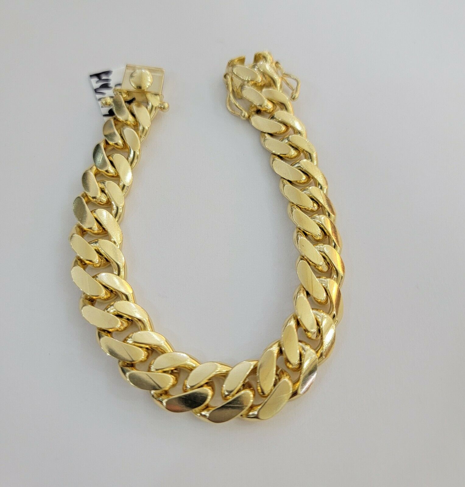 Real 10k Gold Miami Cuban Link Bracelet Solid Mens 13mm 10kt Yellow Gold 9" Inch - GoldenlinQ