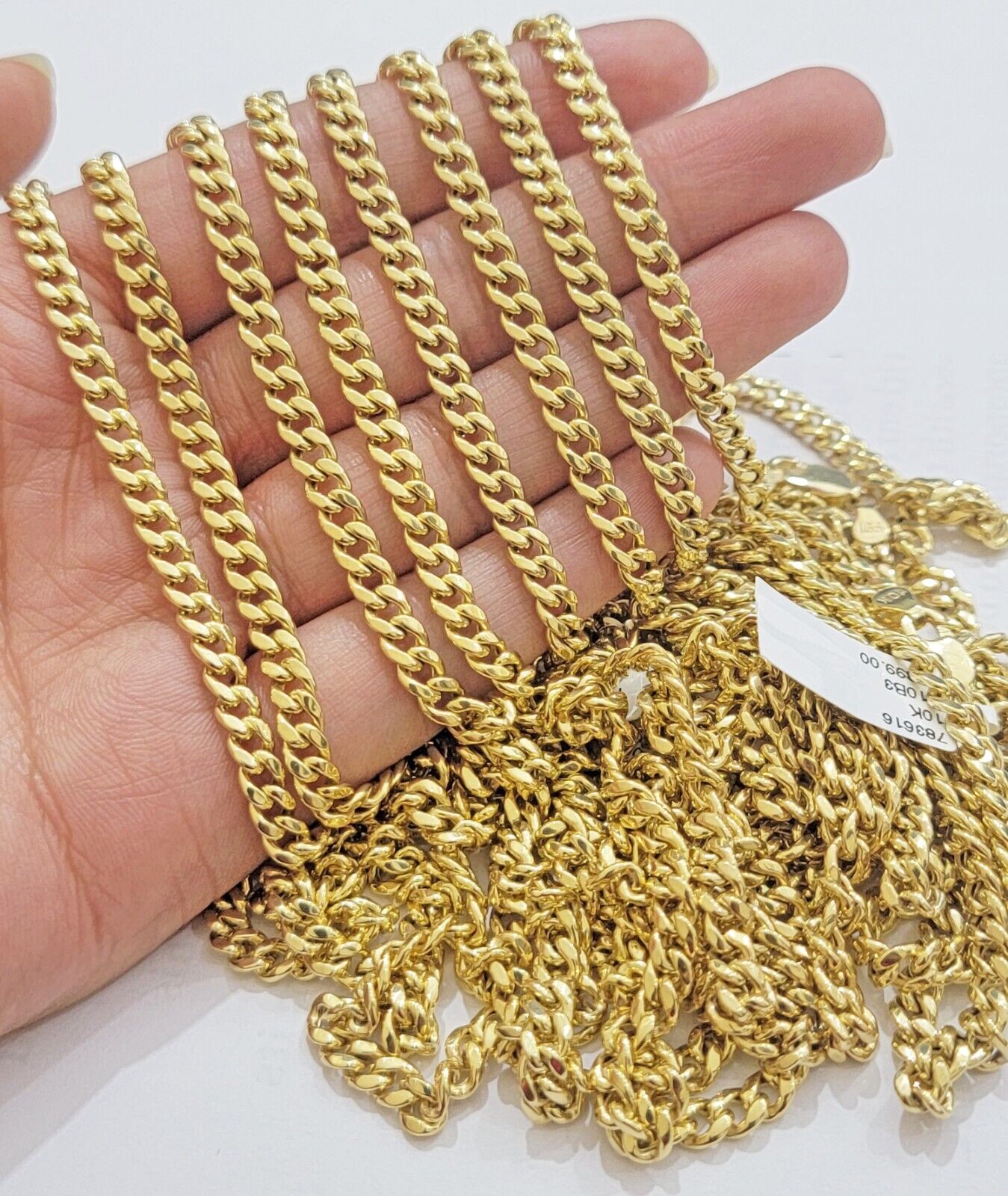 Real 10k Gold Miami Cuban Link chain Necklace 5mm 16" - 28" 10kt Yellow Men Women - GoldenlinQ