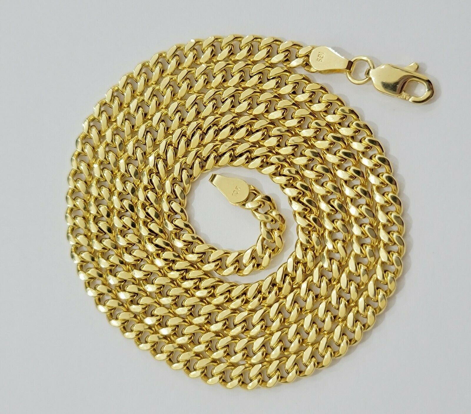 Real 10k Gold Miami Cuban Link Chain Pendant Set 3.5mm Necklace World Map Charm - GoldenlinQ