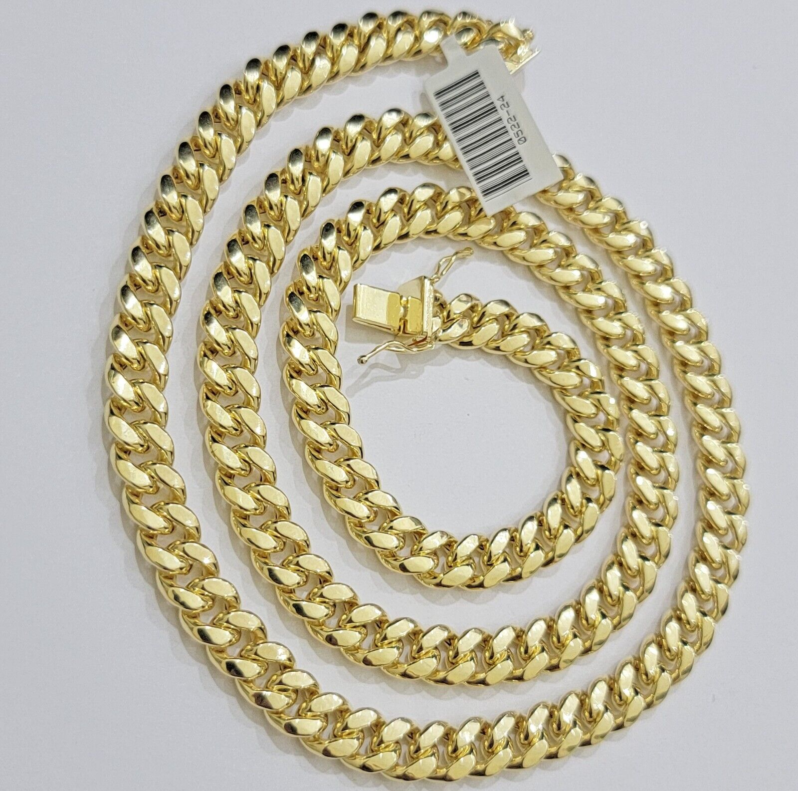 Real 10k Gold Necklace 8mm Miami Cuban Link Chain 20 - 30 Inch Men's 10KT STRONG - GoldenlinQ