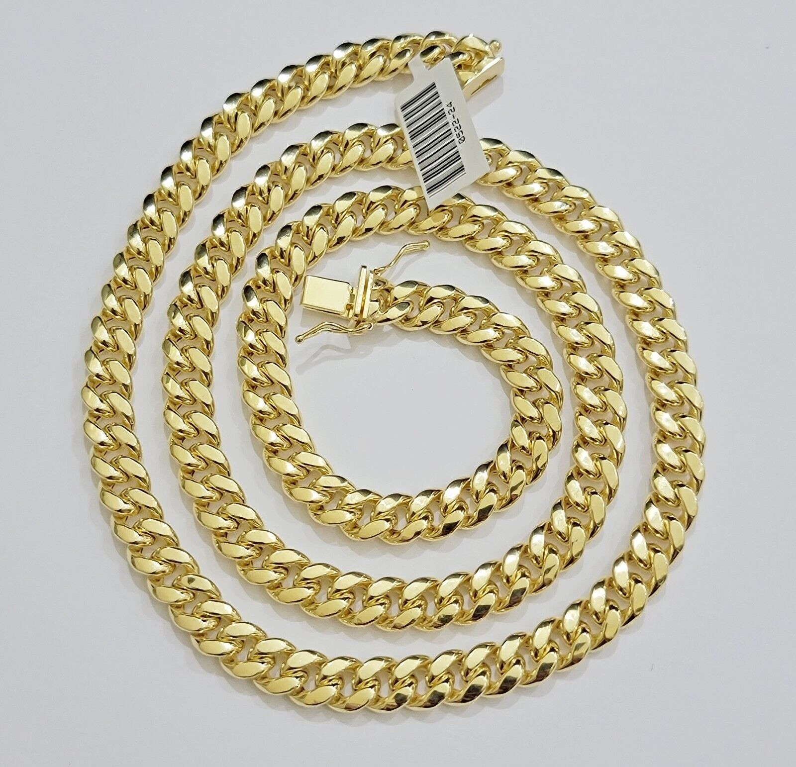 Real 10k Gold Necklace 8mm Miami Cuban Link Chain 20 - 30 Inch Men's 10KT STRONG - GoldenlinQ
