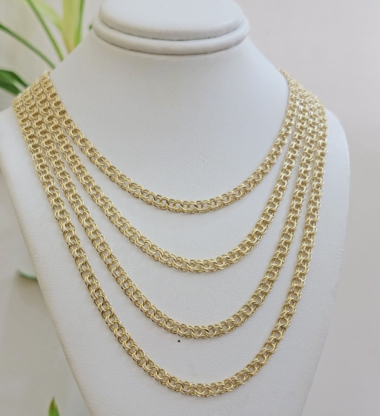 Real 10k Gold Necklace Chain Chino Link 5mm SOLID 16 - 24 Inch Men Women Kids - GoldenlinQ