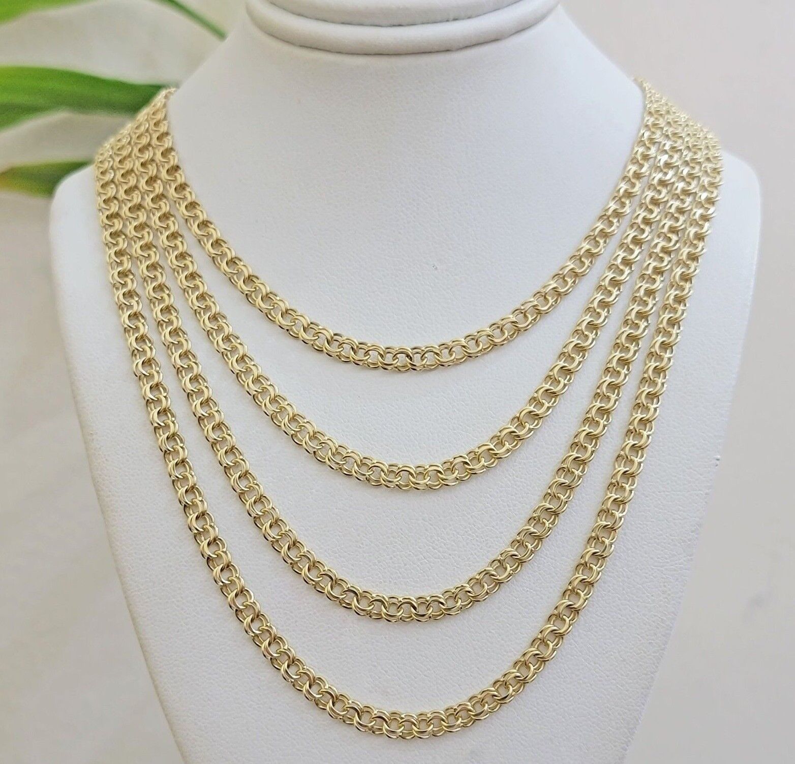 Real 10k Gold Necklace Chain Chino Link 5mm SOLID 16 - 24 Inch Men Women Kids - GoldenlinQ