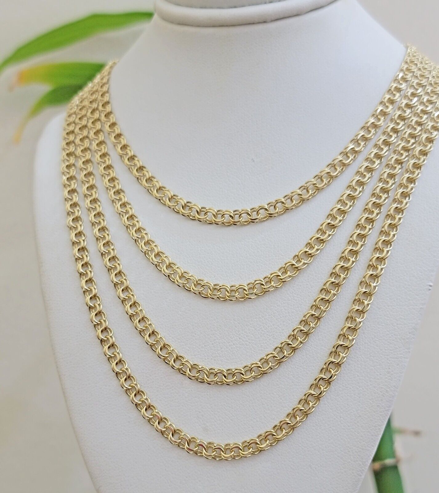 Real 10k Gold Necklace Chain Chino Link 5mm SOLID 16 - 24 Inch Men Women Kids - GoldenlinQ