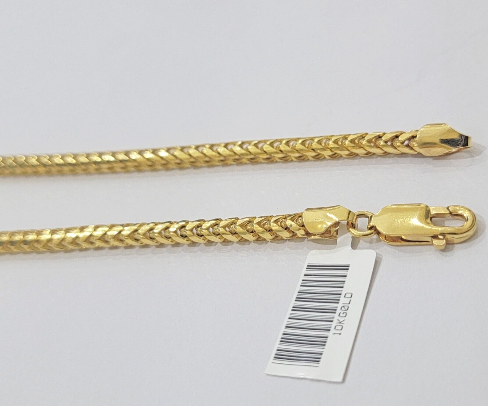 Real 10k Gold Necklace Franco Chain 4mm 26Inch Diamond Cut 10k Yellow Gold SOLID - GoldenlinQ