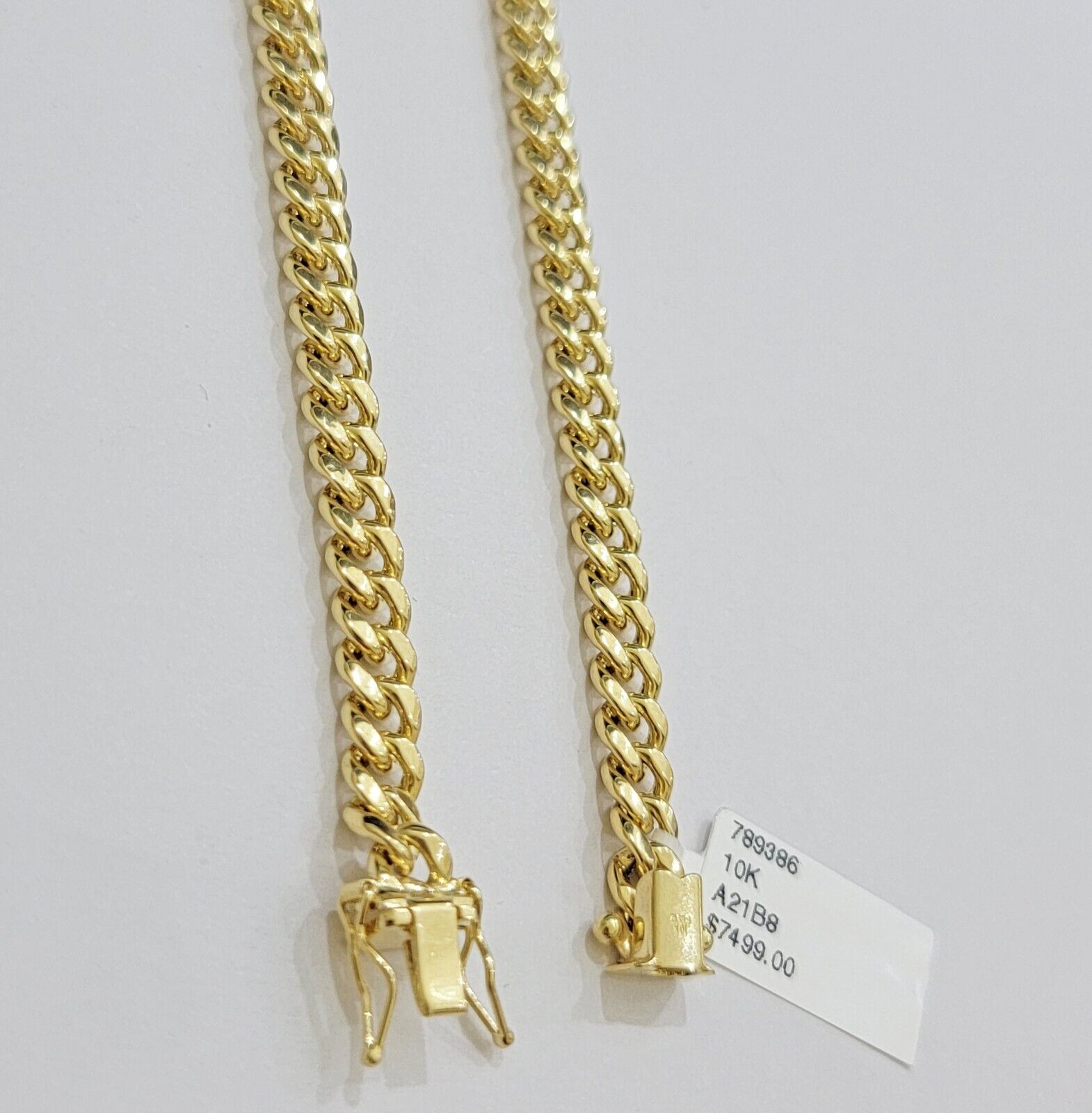 Real 10k Gold Necklace Miami Cuban Link 6mm Chain 20 - 30 Inch Men 10KT Box Lock - GoldenlinQ