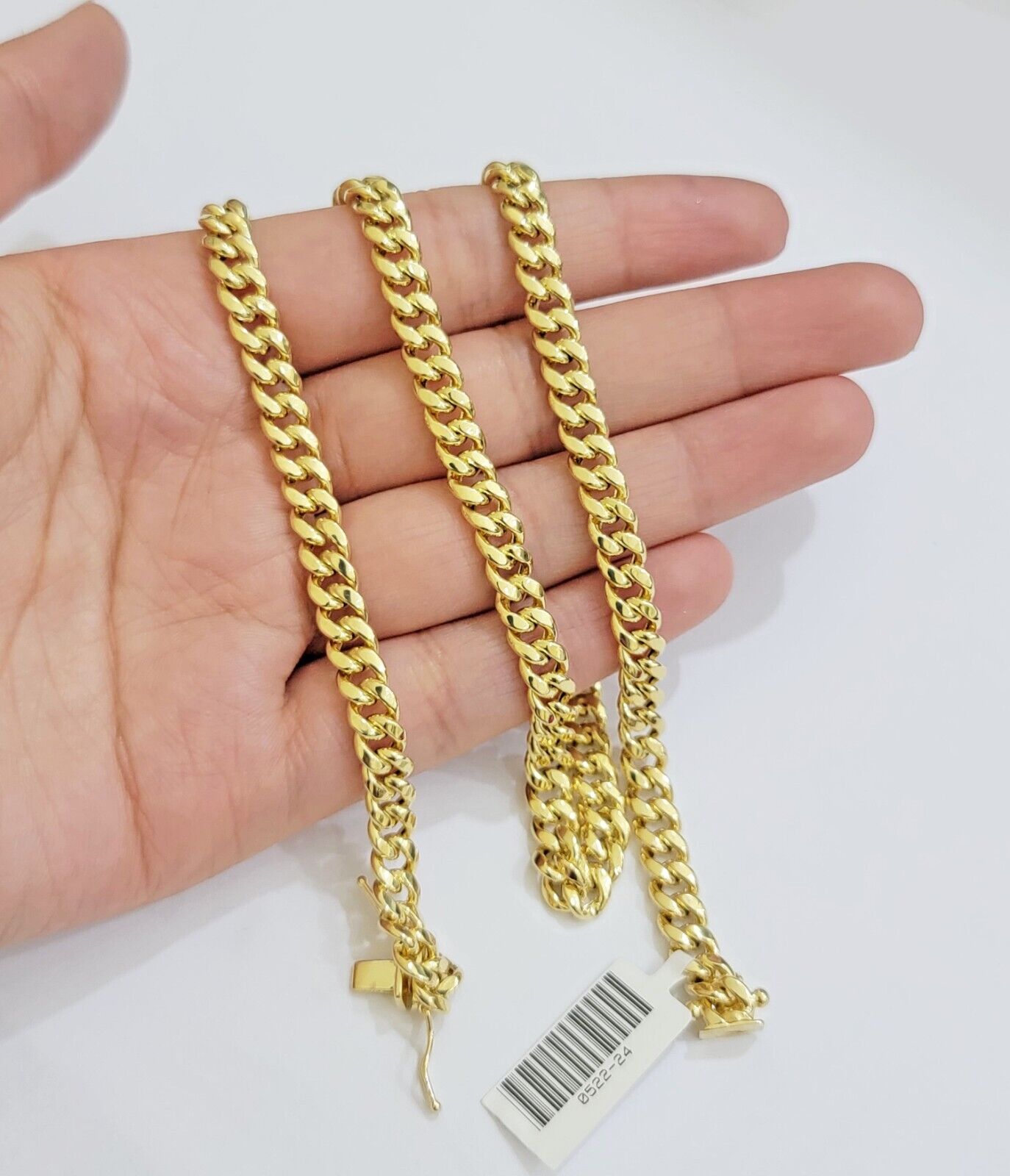 Real 10k Gold Necklace Miami Cuban Link 6mm Chain 20 - 30 Inch Men 10KT Box Lock - GoldenlinQ