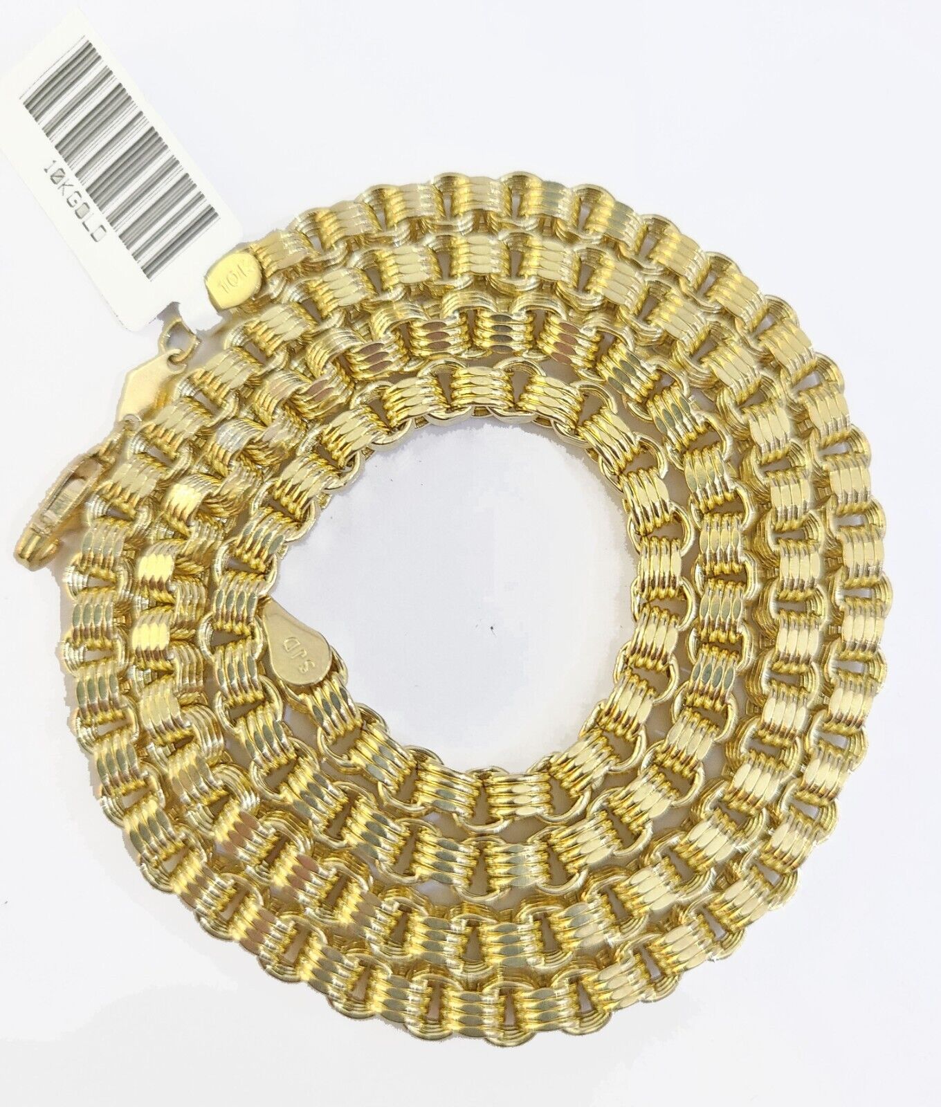 Real 10k Gold Nugget Cross Byzantine Necklace 4mm 20" Chain Charm SET 10kt - GoldenlinQ