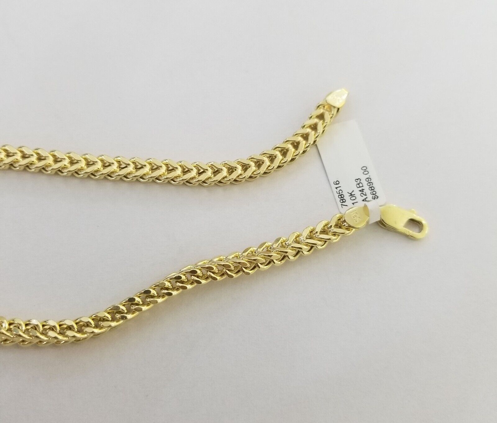 Real 10k Gold Nugget Cross Pendant Franco Necklace 4mm 24" Chain Charm SET 10kt - GoldenlinQ